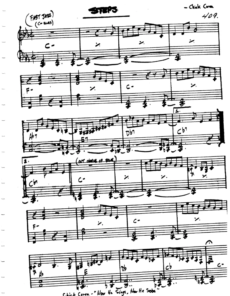 Partitura lead sheet de Steps