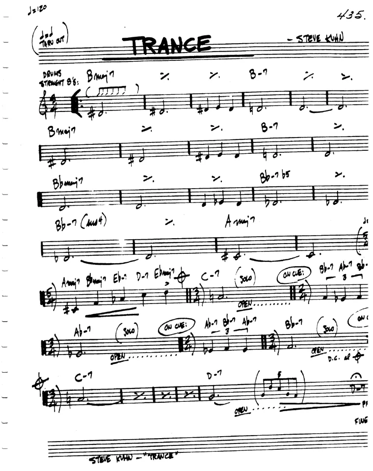 Partitura lead sheet de Trance
