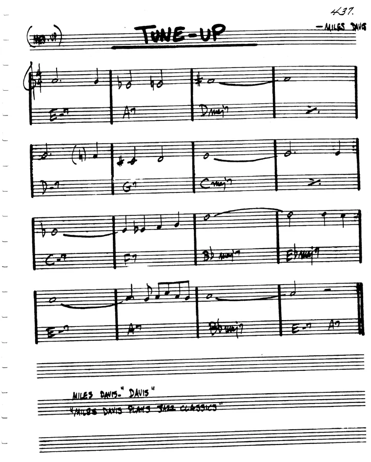 Partitura lead sheet de Tune-Up