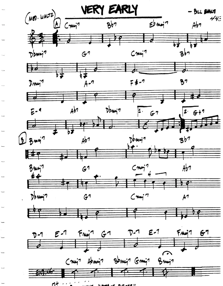 Partitura lead sheet de Very Early