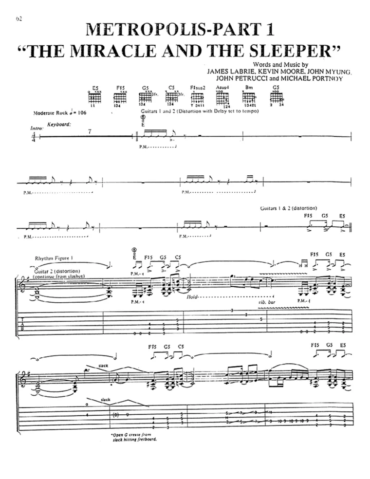 Partitura y tablatura de Metropolis