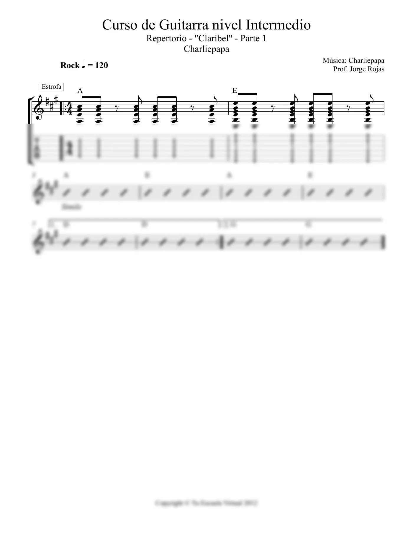 Vista previa de la partitura de Claribel para Guitarra