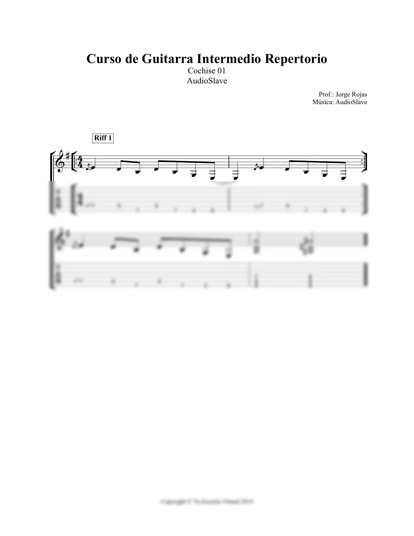 Vista previa de la partitura de Cochise para Guitarra
