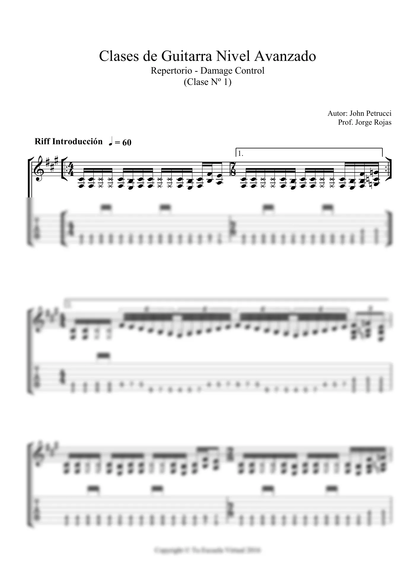 Vista previa de la partitura de Damage Control para Guitarra