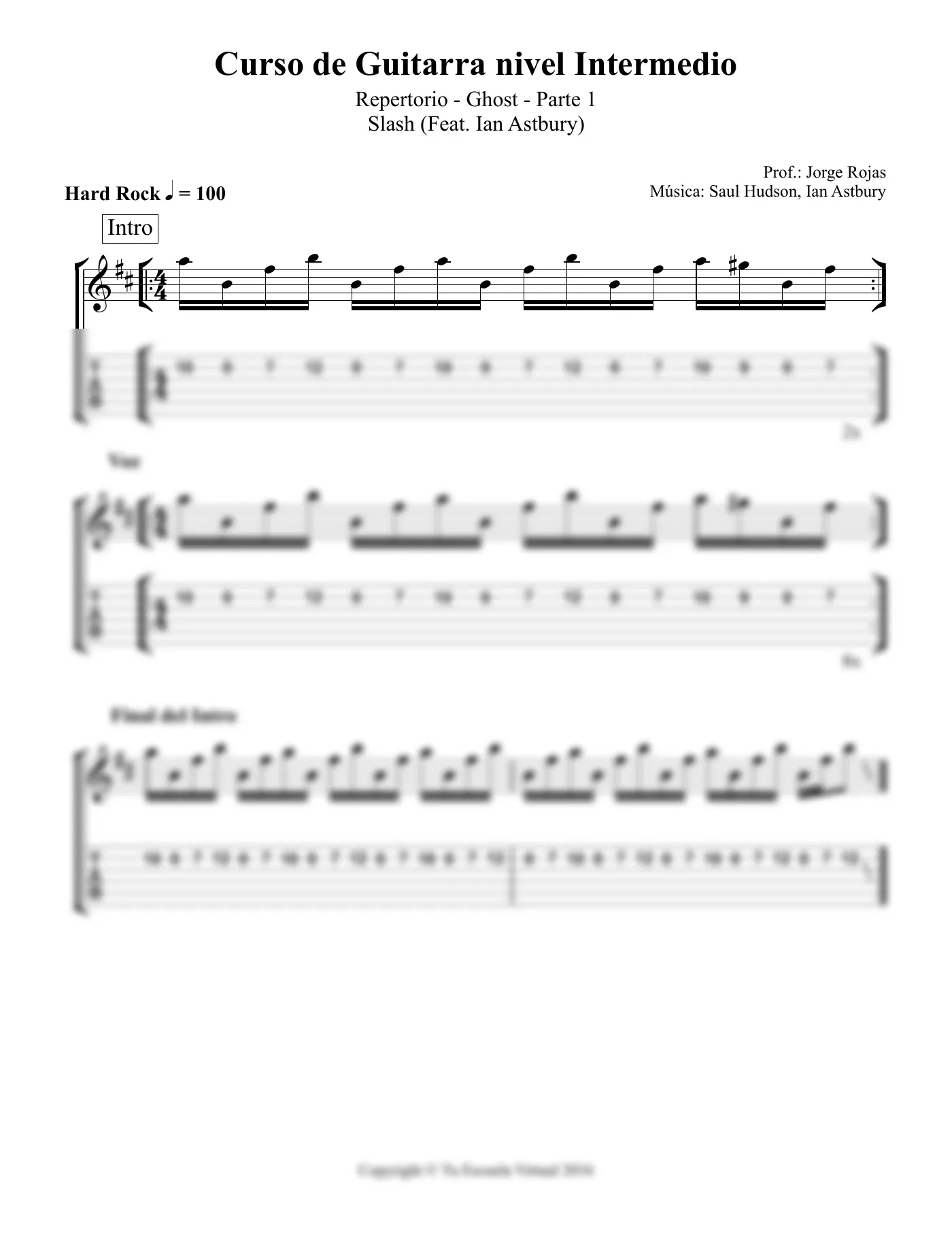 Vista previa de la partitura de Ghost para Guitarra