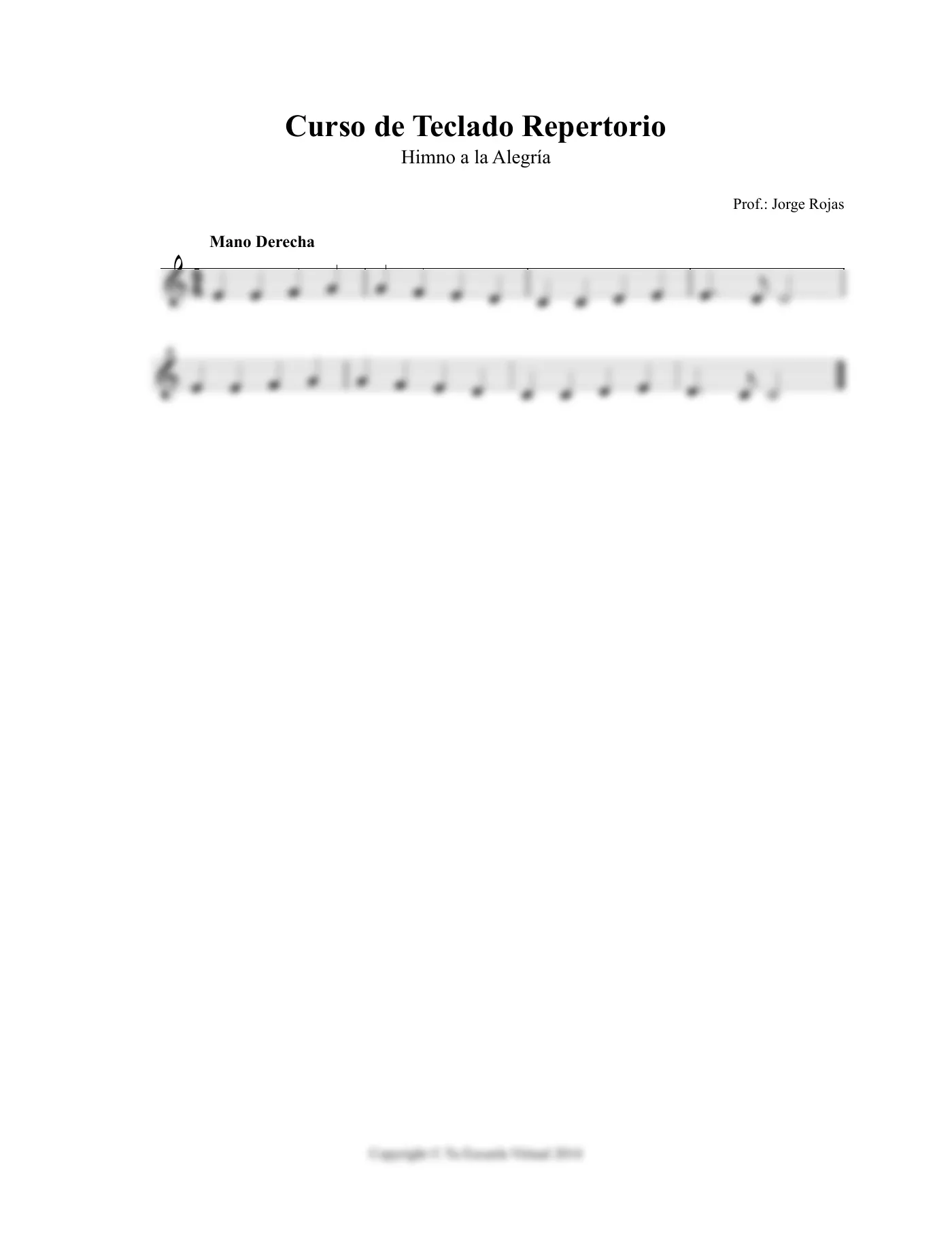Vista previa de la partitura de Himno de la Alegría para Teclado