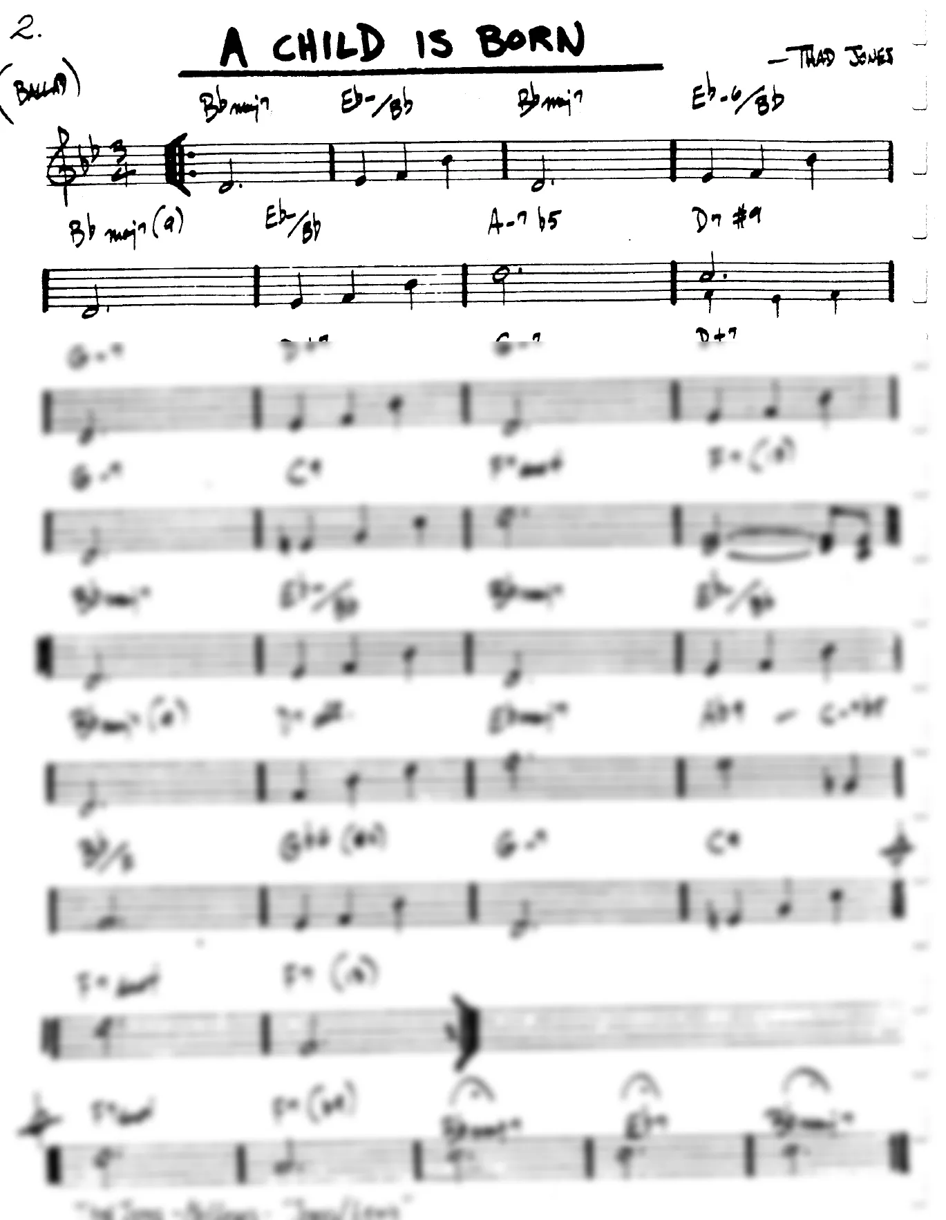 Vista previa de la partitura de A Child Is Born para Lead sheet (clave de Do)