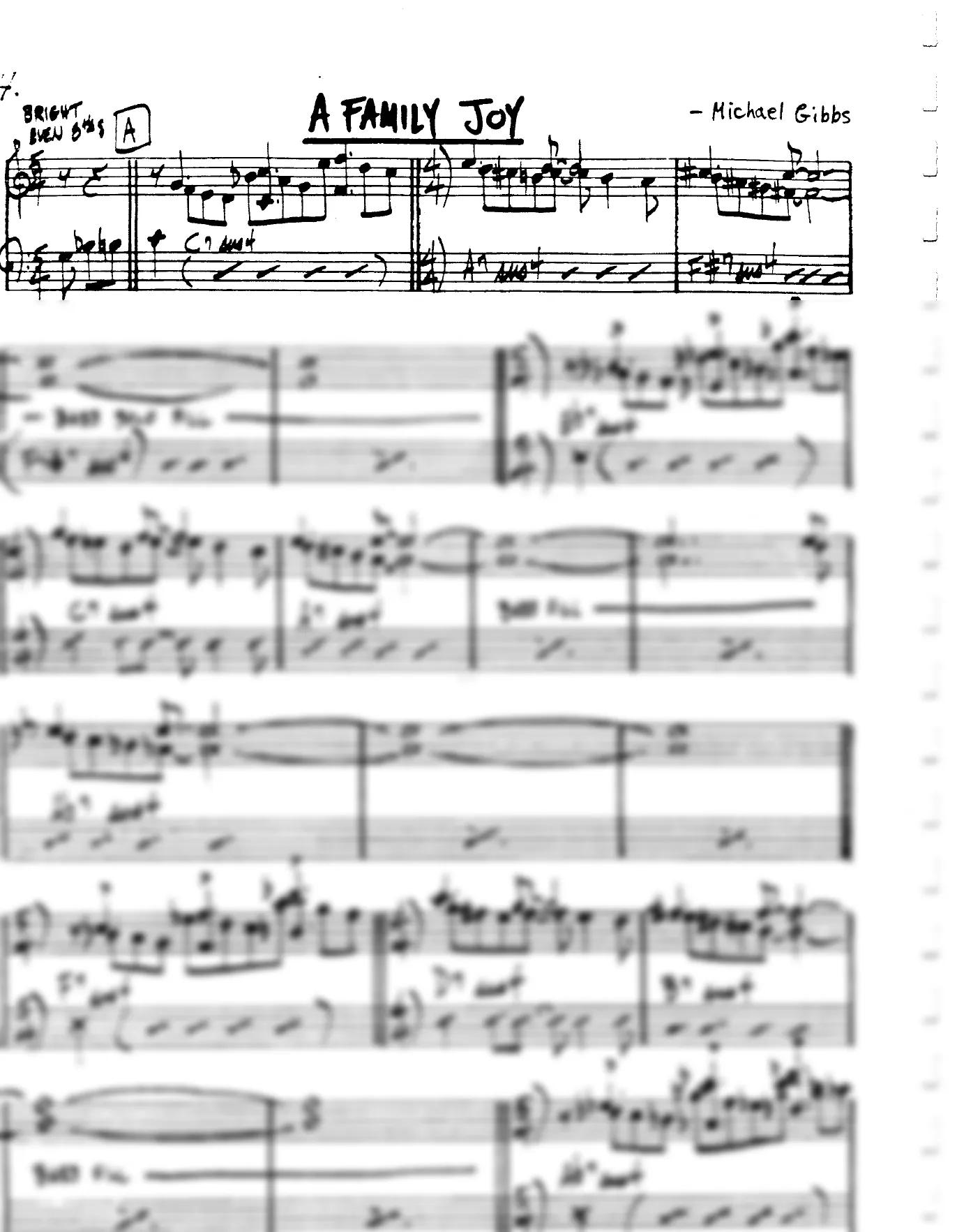 Vista previa de la partitura de A Family Joy para Lead sheet (clave de Do)