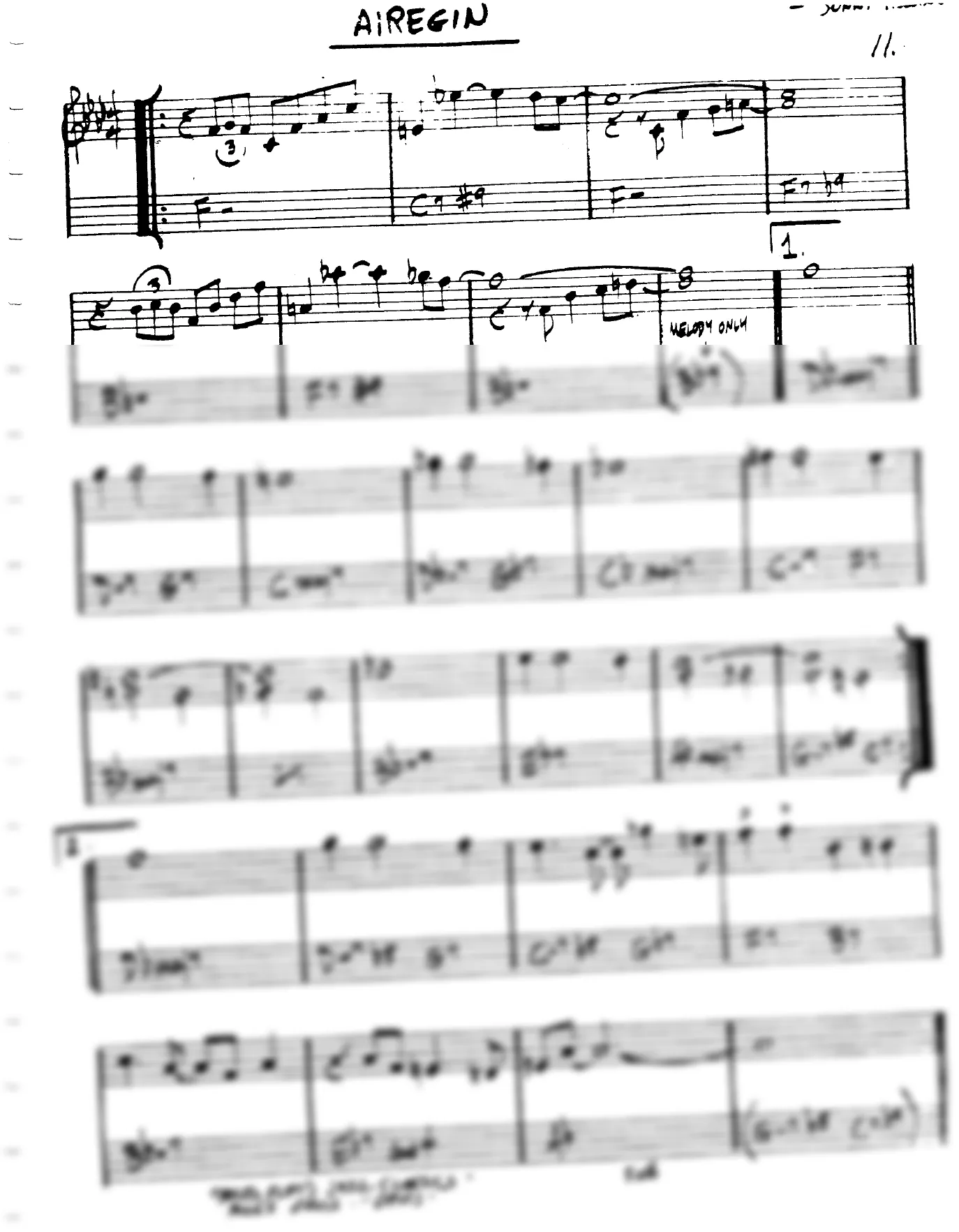 Vista previa de la partitura de Airegin para Lead sheet (clave de Do)