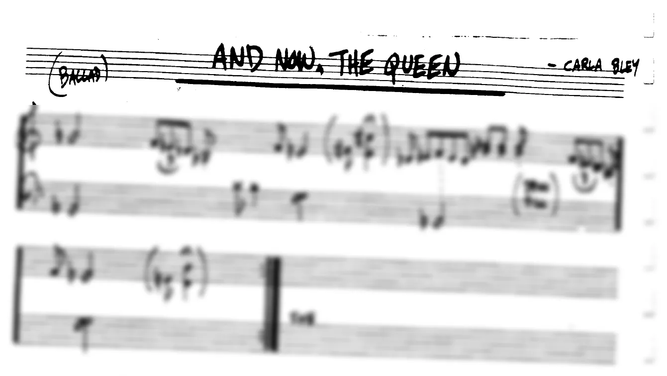 Vista previa de la partitura de And Now, The Queen para Lead sheet (clave de Do)
