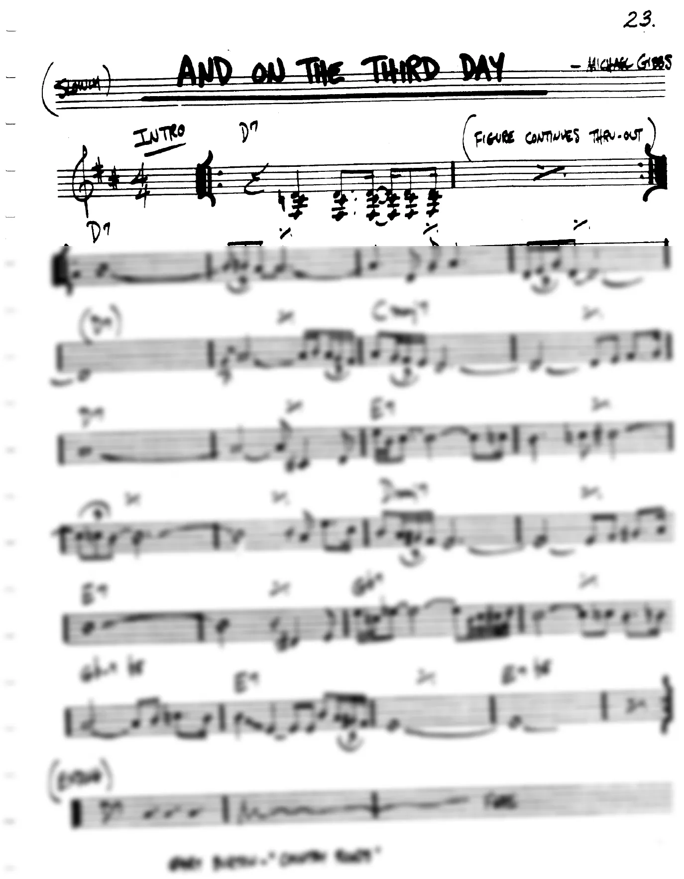 Vista previa de la partitura de And On The Third Day para Lead sheet (clave de Do)