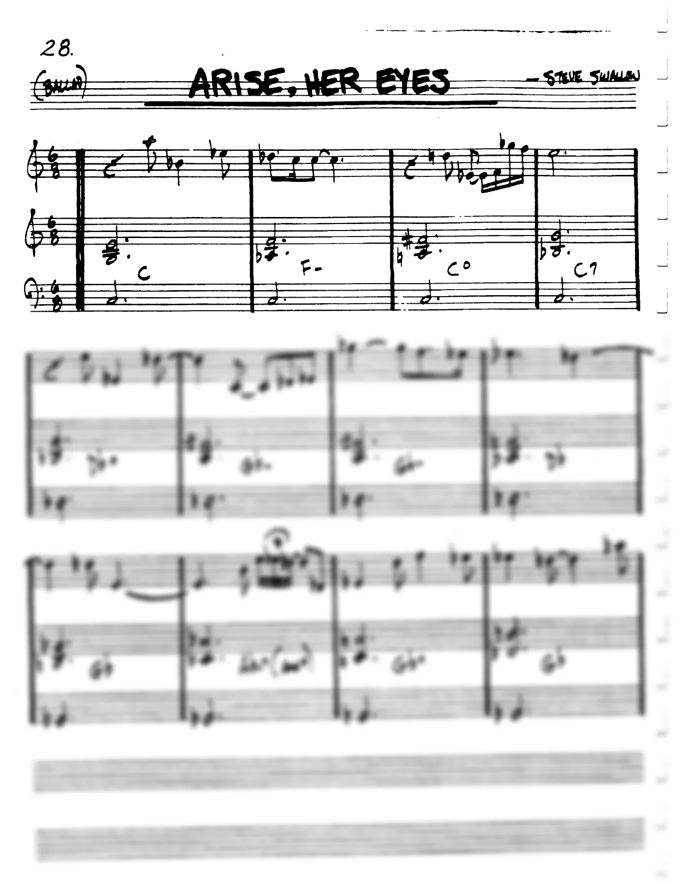 Vista previa de la partitura de Arise, Her Eyes para Lead sheet (clave de Do)