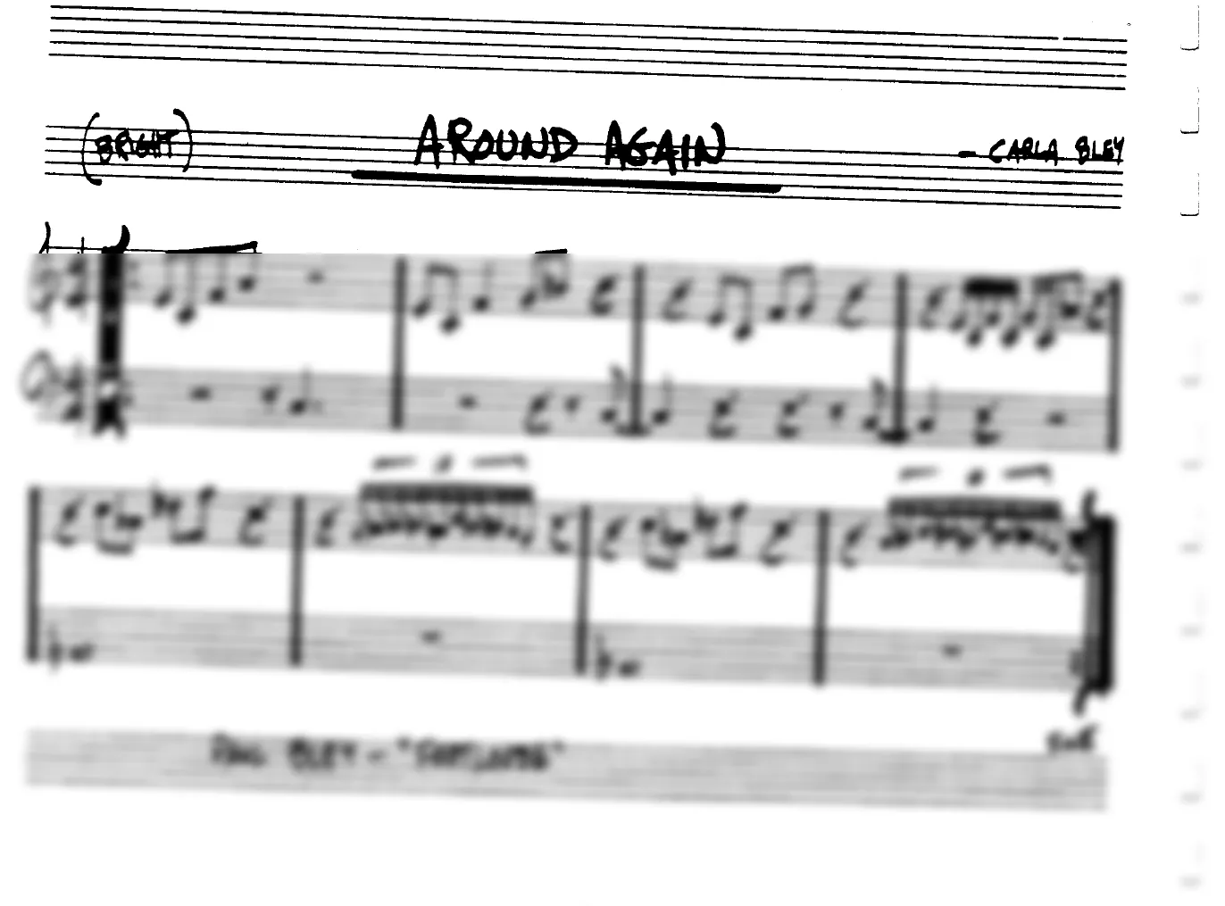 Vista previa de la partitura de Around Again para Lead sheet (clave de Do)