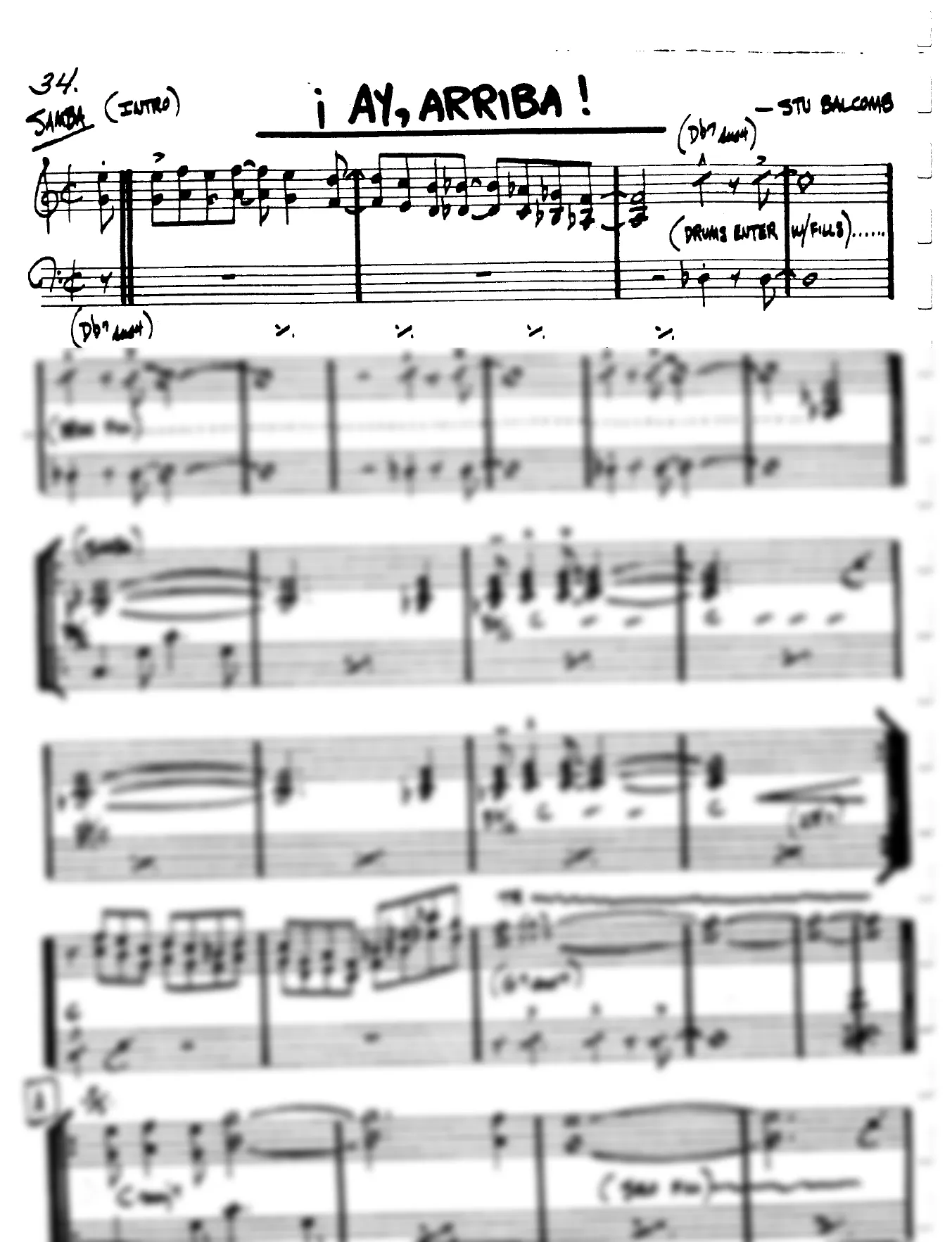 Vista previa de la partitura de Ay, Arriba! para Lead sheet (clave de Do)