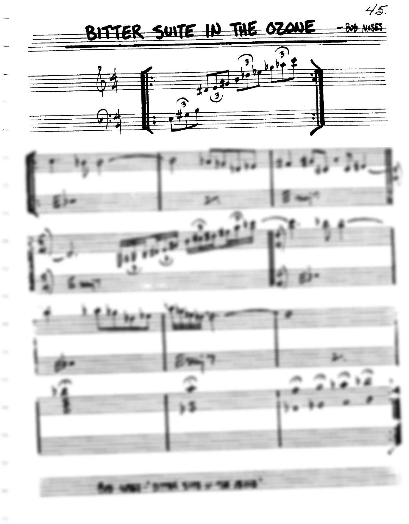 Vista previa de la partitura de Bitter Suite In The Ozone para Lead sheet (clave de Do)