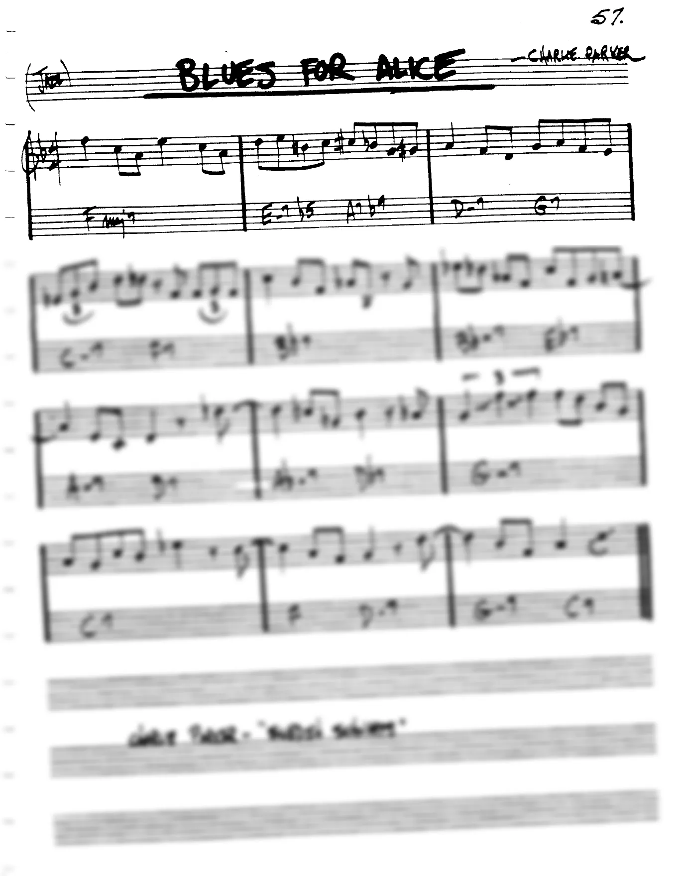 Vista previa de la partitura de Blues For Alice para Lead sheet (clave de Do)
