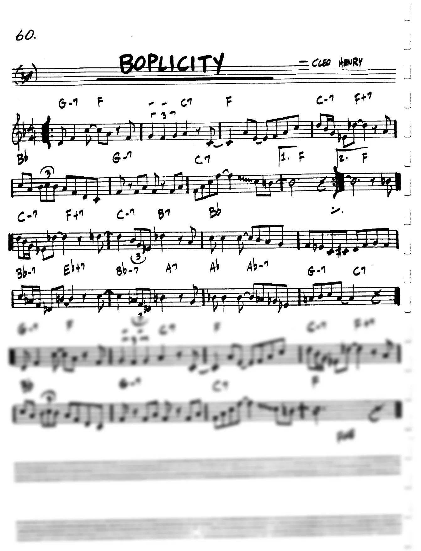 Vista previa de la partitura de Boplicity para Lead sheet (clave de Do)