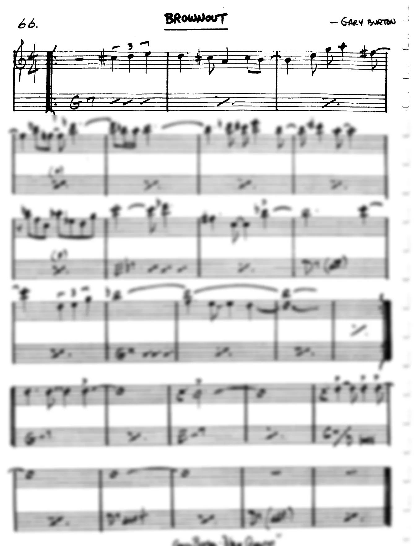 Vista previa de la partitura de Brownout para Lead sheet (clave de Do)