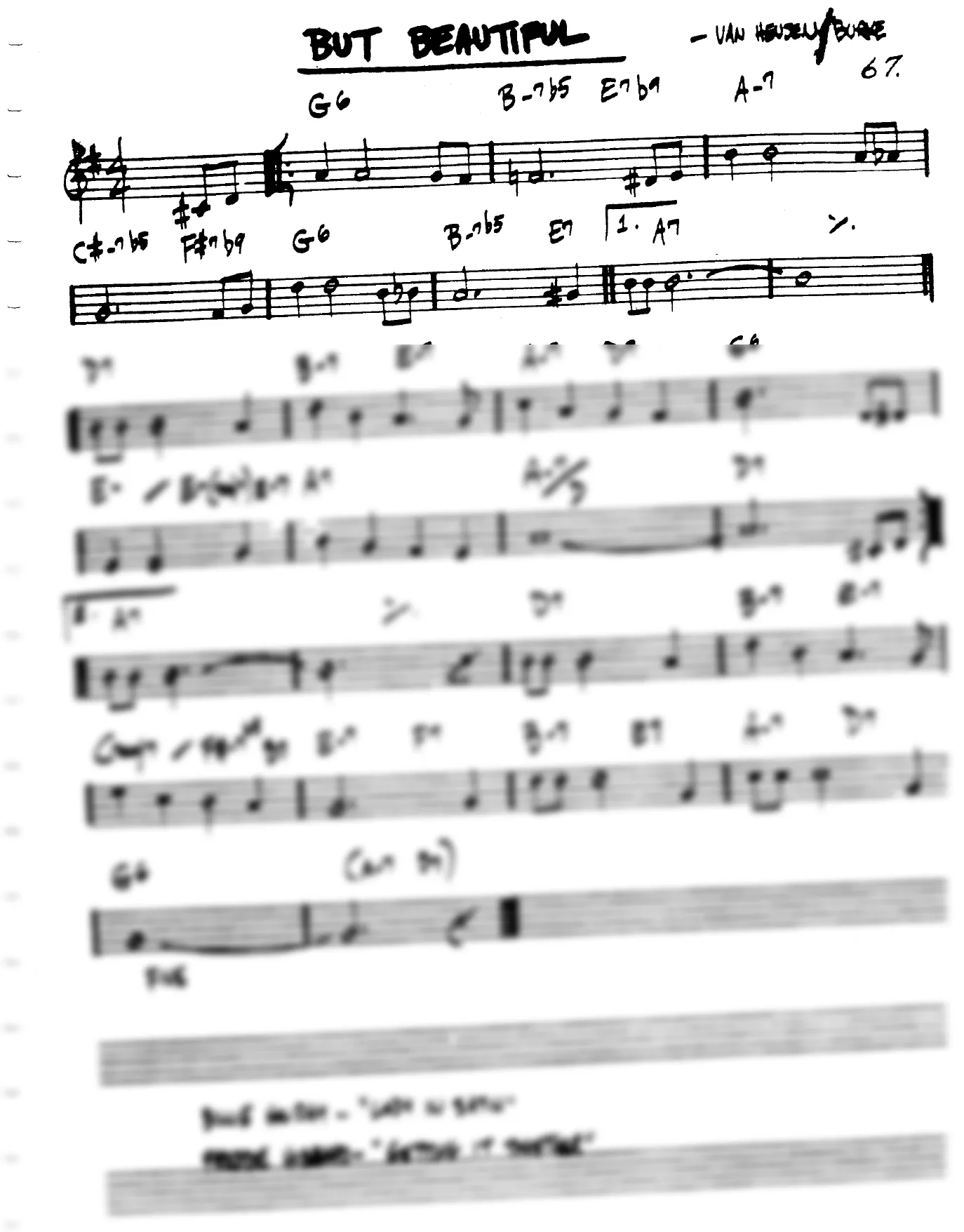 Vista previa de la partitura de But Beautiful para Lead sheet (clave de Do)