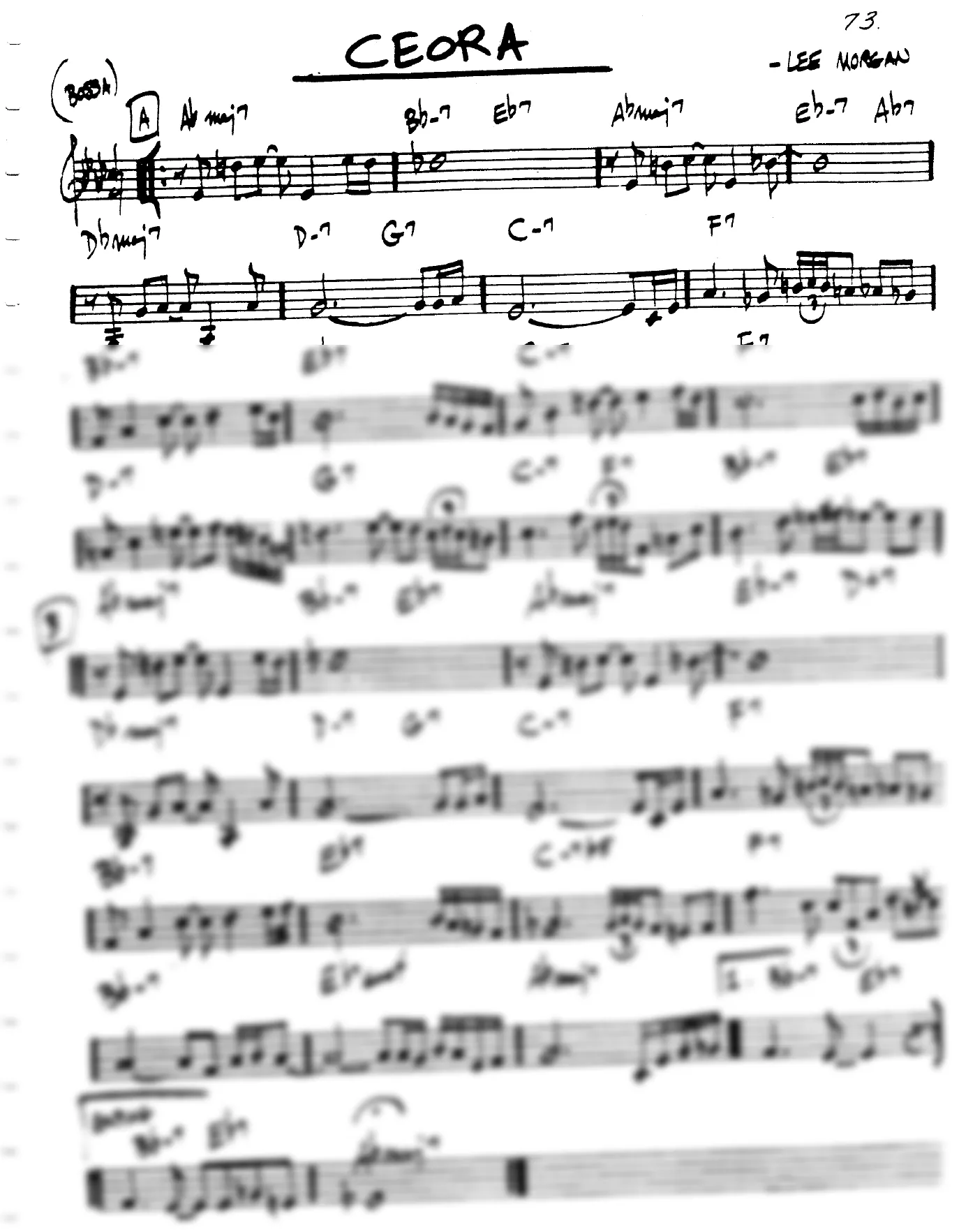 Vista previa de la partitura de Ceora para Lead sheet (clave de Do)