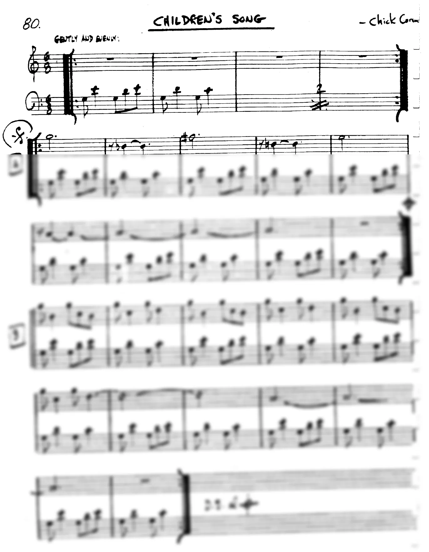 Vista previa de la partitura de Children's Song para Lead sheet (clave de Do)
