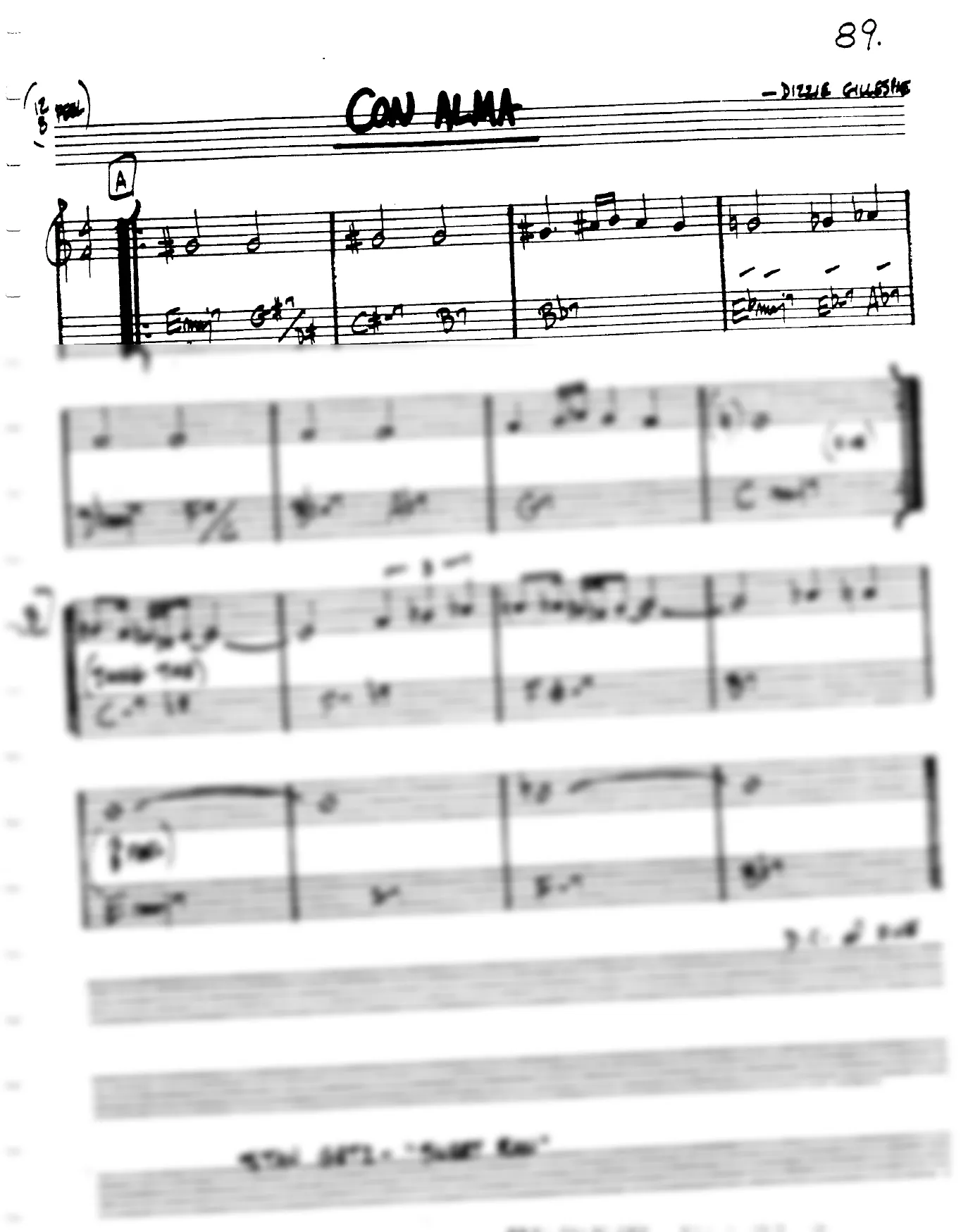 Vista previa de la partitura de Con Alma para Lead sheet (clave de Do)