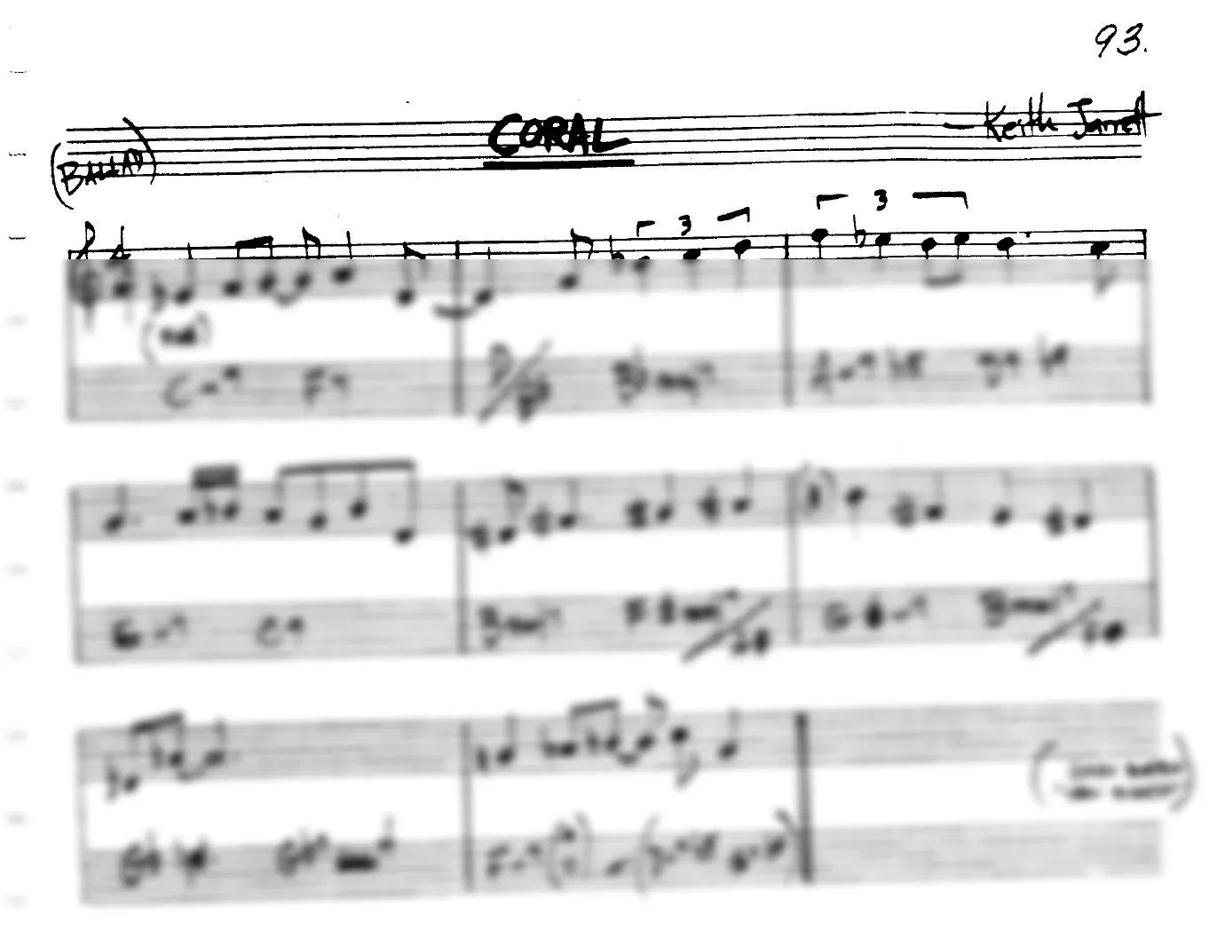 Vista previa de la partitura de Coral para Lead sheet (clave de Do)