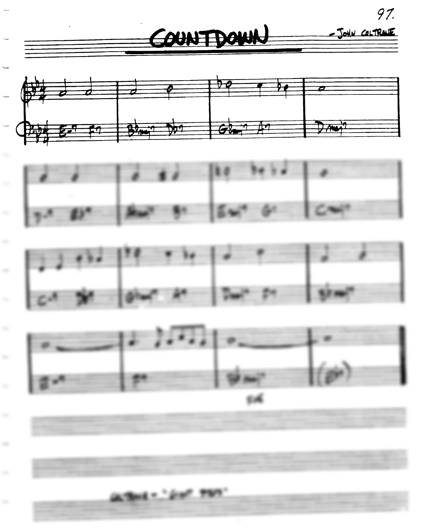 Vista previa de la partitura de Countdown para Lead sheet (clave de Do)