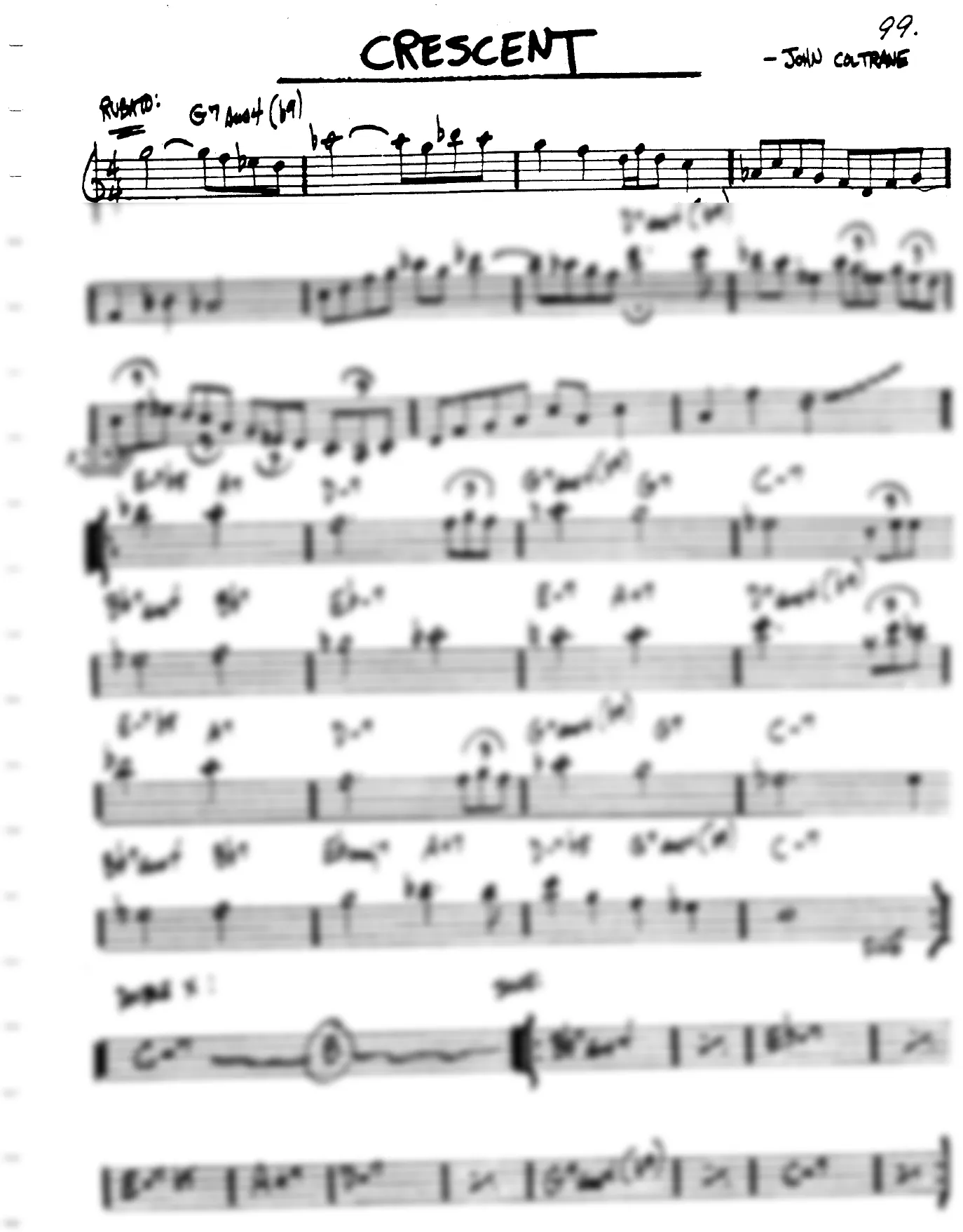 Vista previa de la partitura de Crescent para Lead sheet (clave de Do)