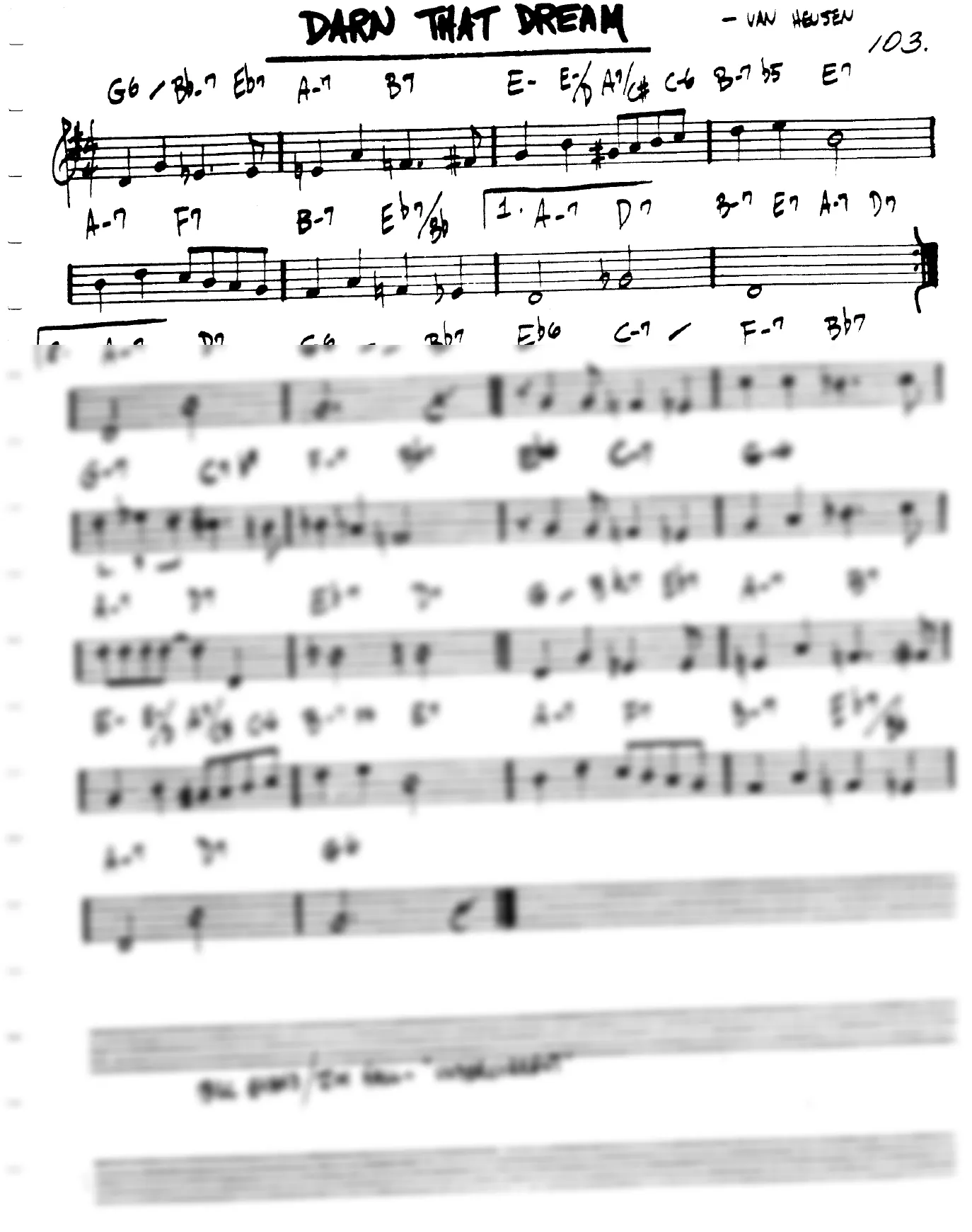 Vista previa de la partitura de Darn That Dream para Lead sheet (clave de Do)