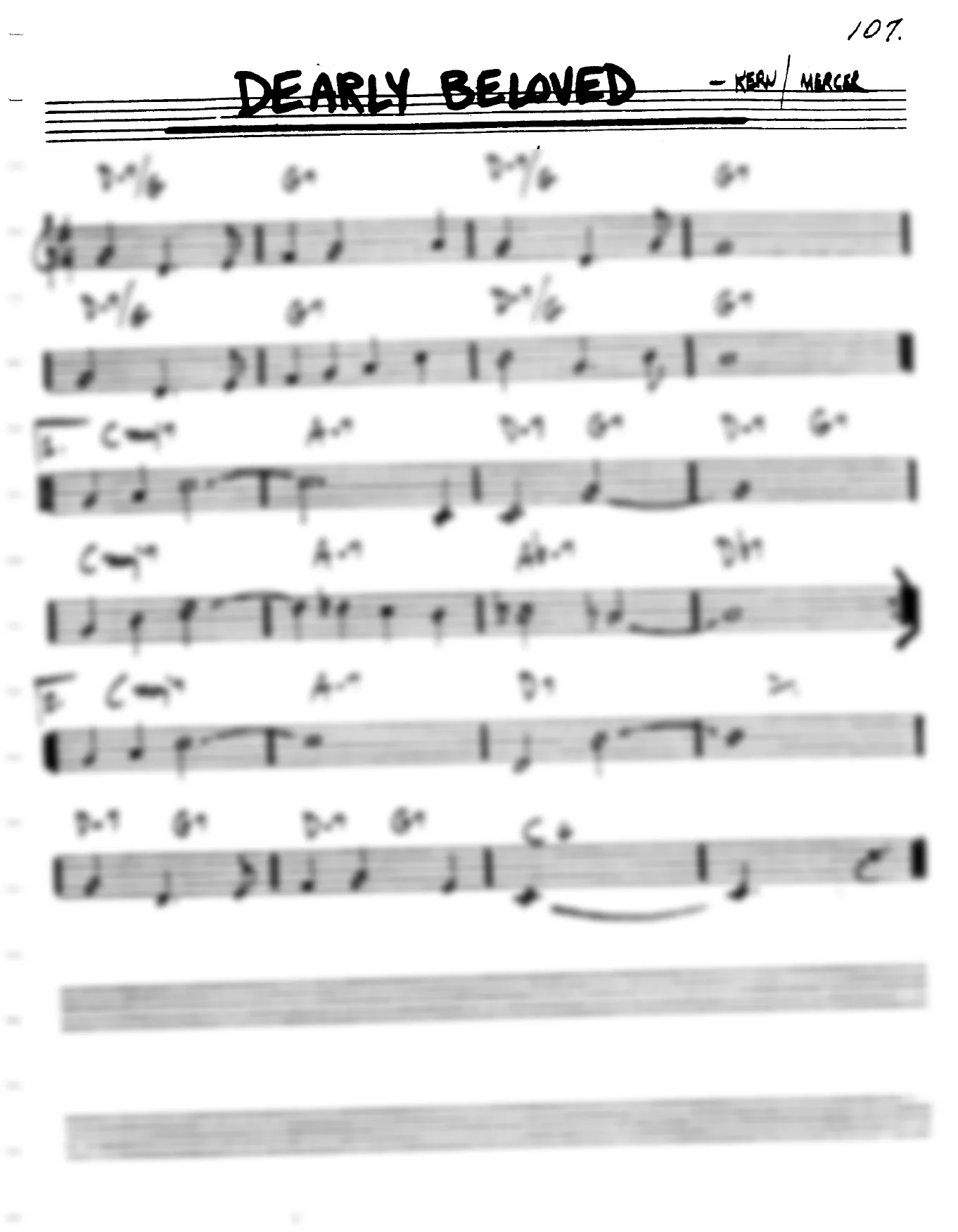 Vista previa de la partitura de Dearly Beloved para Lead sheet (clave de Do)