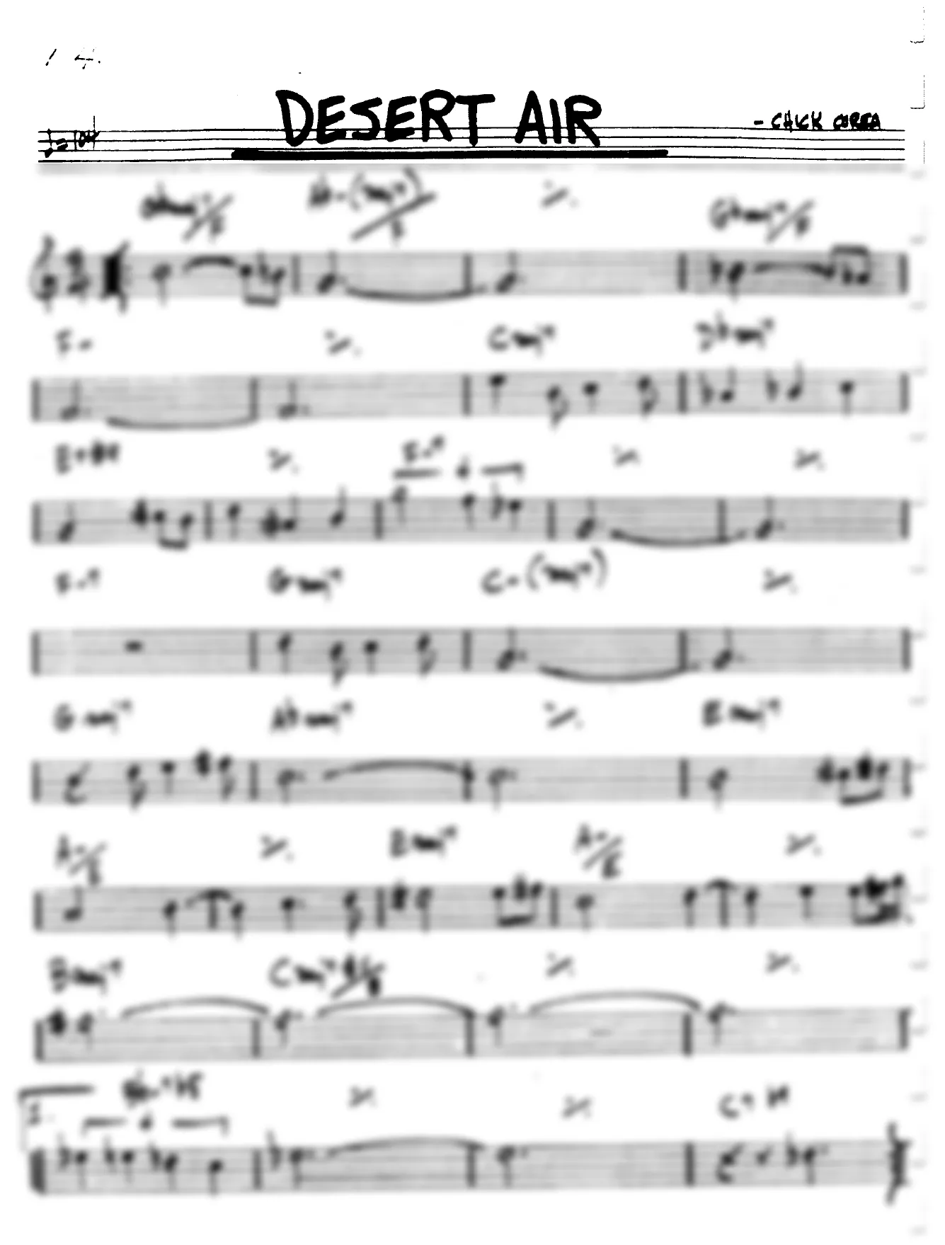 Vista previa de la partitura de Desert Air para Lead sheet (clave de Do)