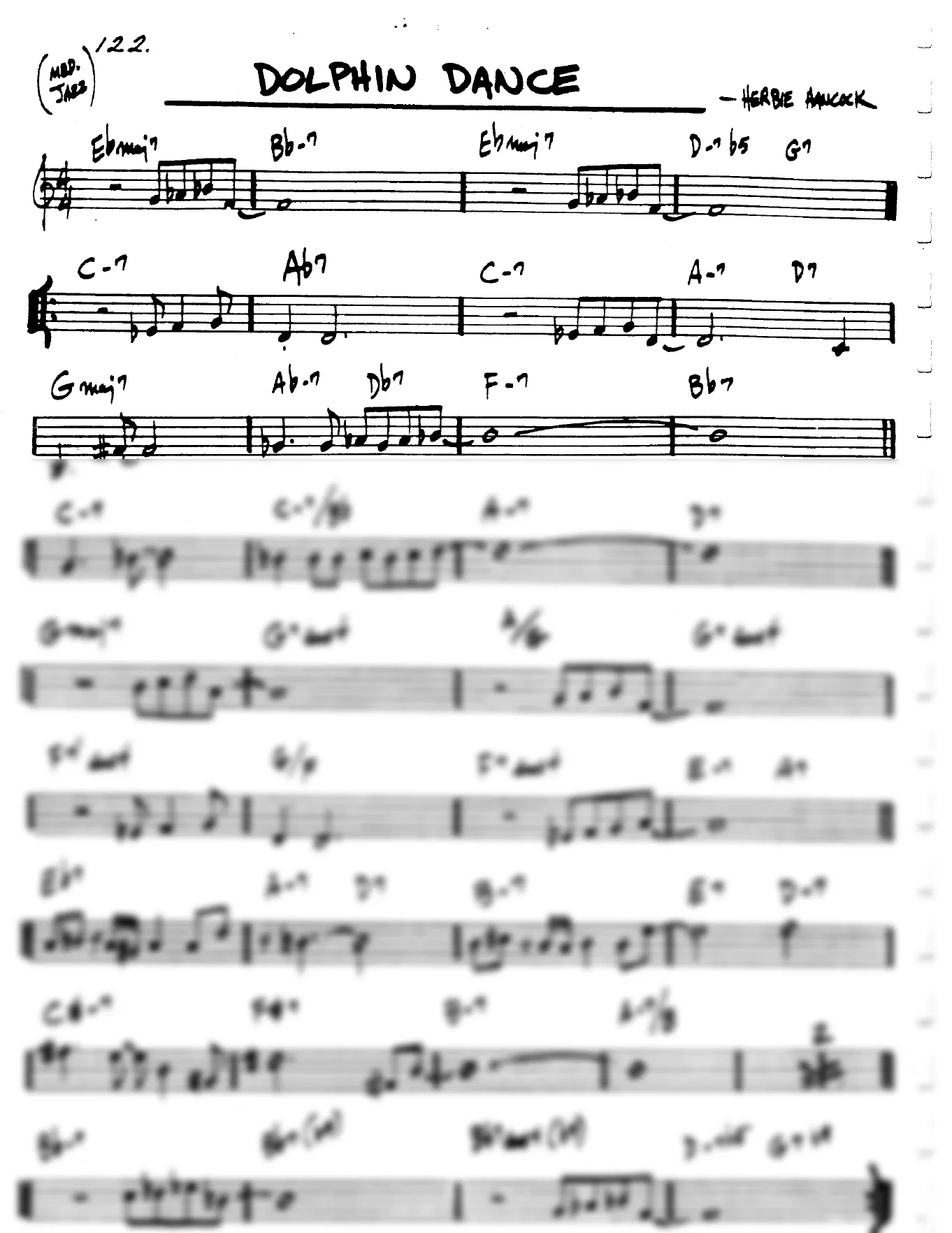 Vista previa de la partitura de Dolphin Dance para Lead sheet (clave de Do)