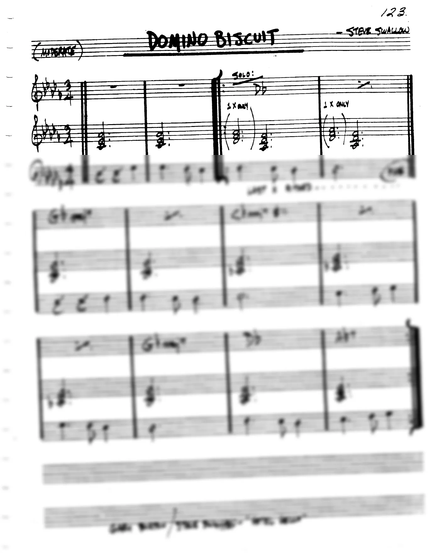 Vista previa de la partitura de Domino Biscuit para Lead sheet (clave de Do)