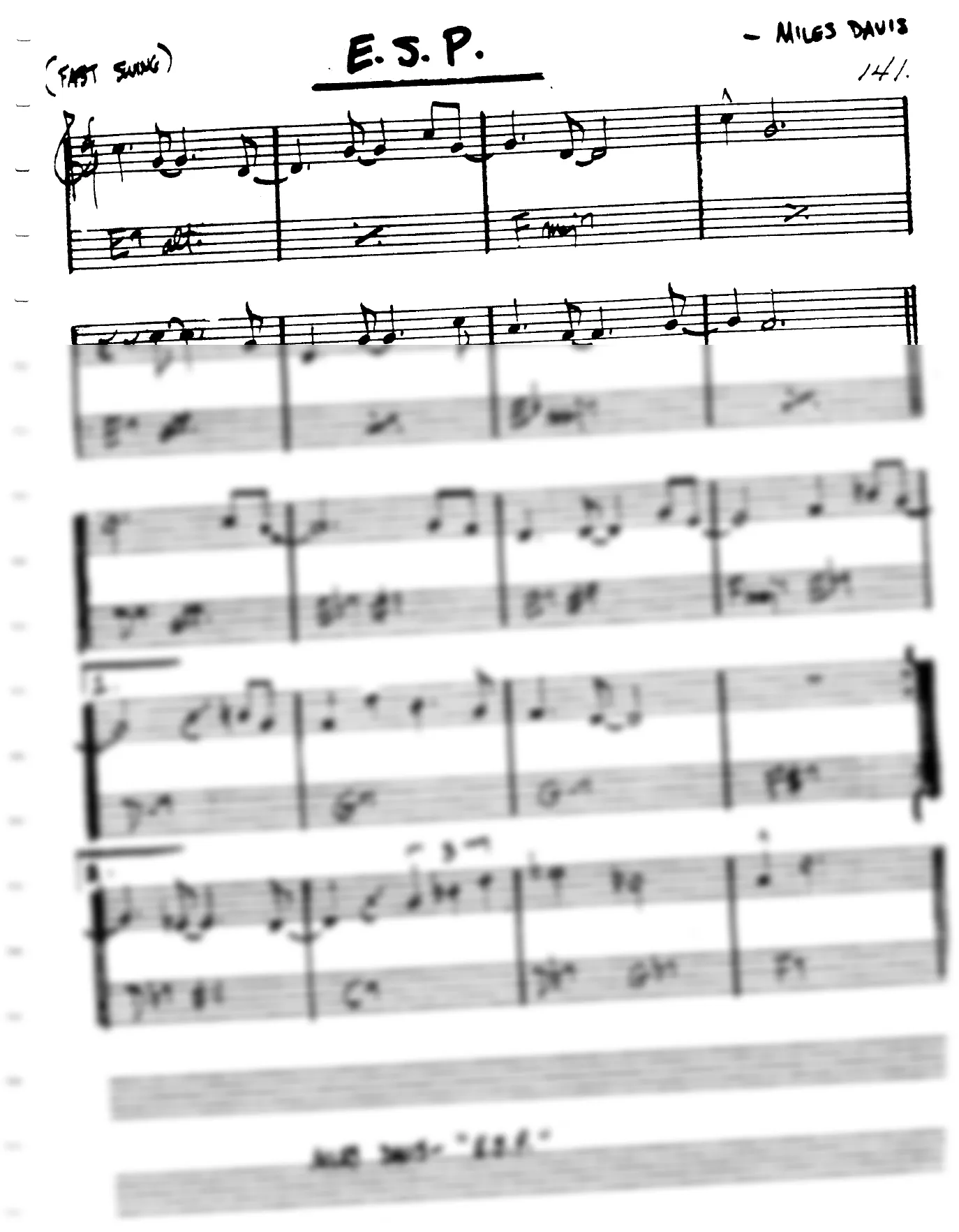 Vista previa de la partitura de E.S.P. para Lead sheet (clave de Do)