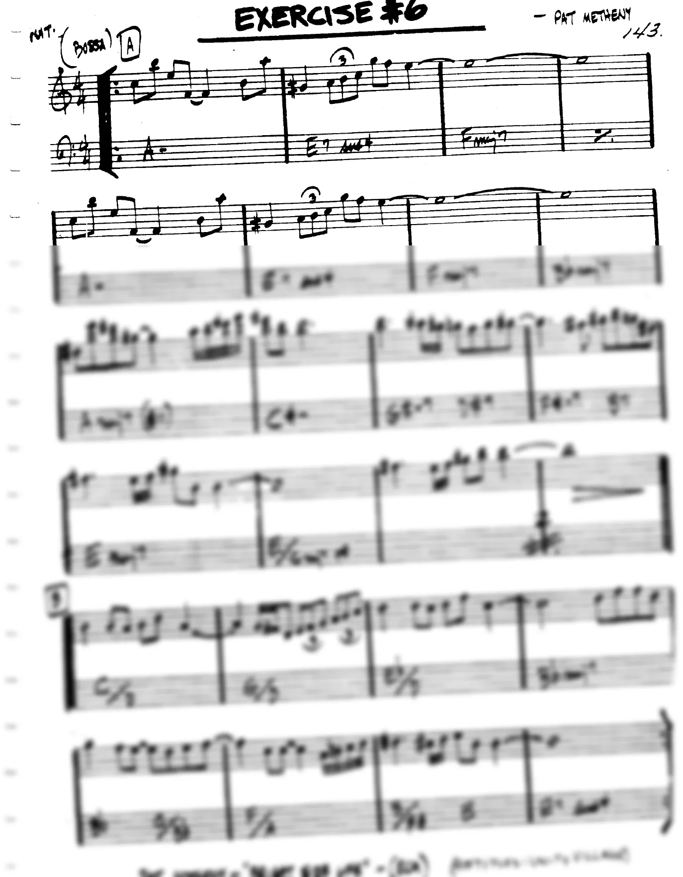 Vista previa de la partitura de Exercise #6 para Lead sheet (clave de Do)