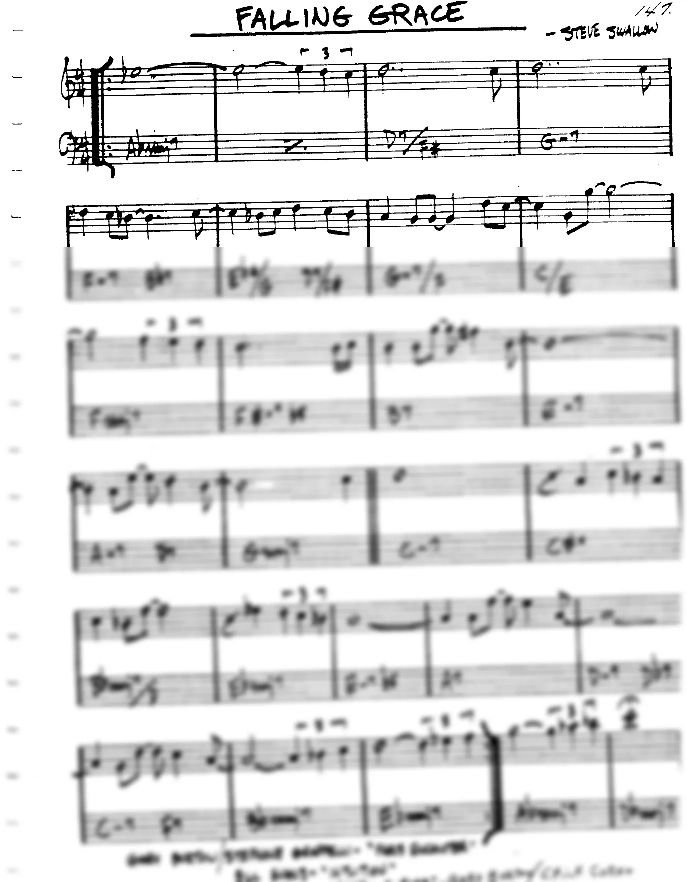 Vista previa de la partitura de Falling Grace para Lead sheet (clave de Do)