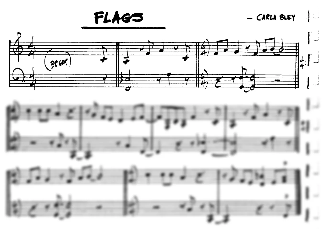 Vista previa de la partitura de Flags para Lead sheet (clave de Do)