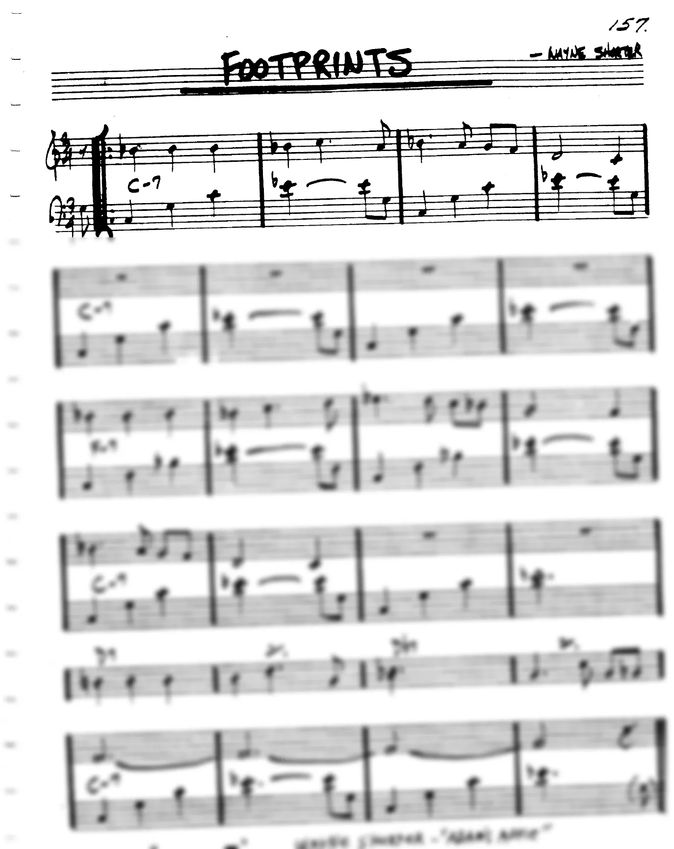 Vista previa de la partitura de Footprints para Lead sheet (clave de Do)