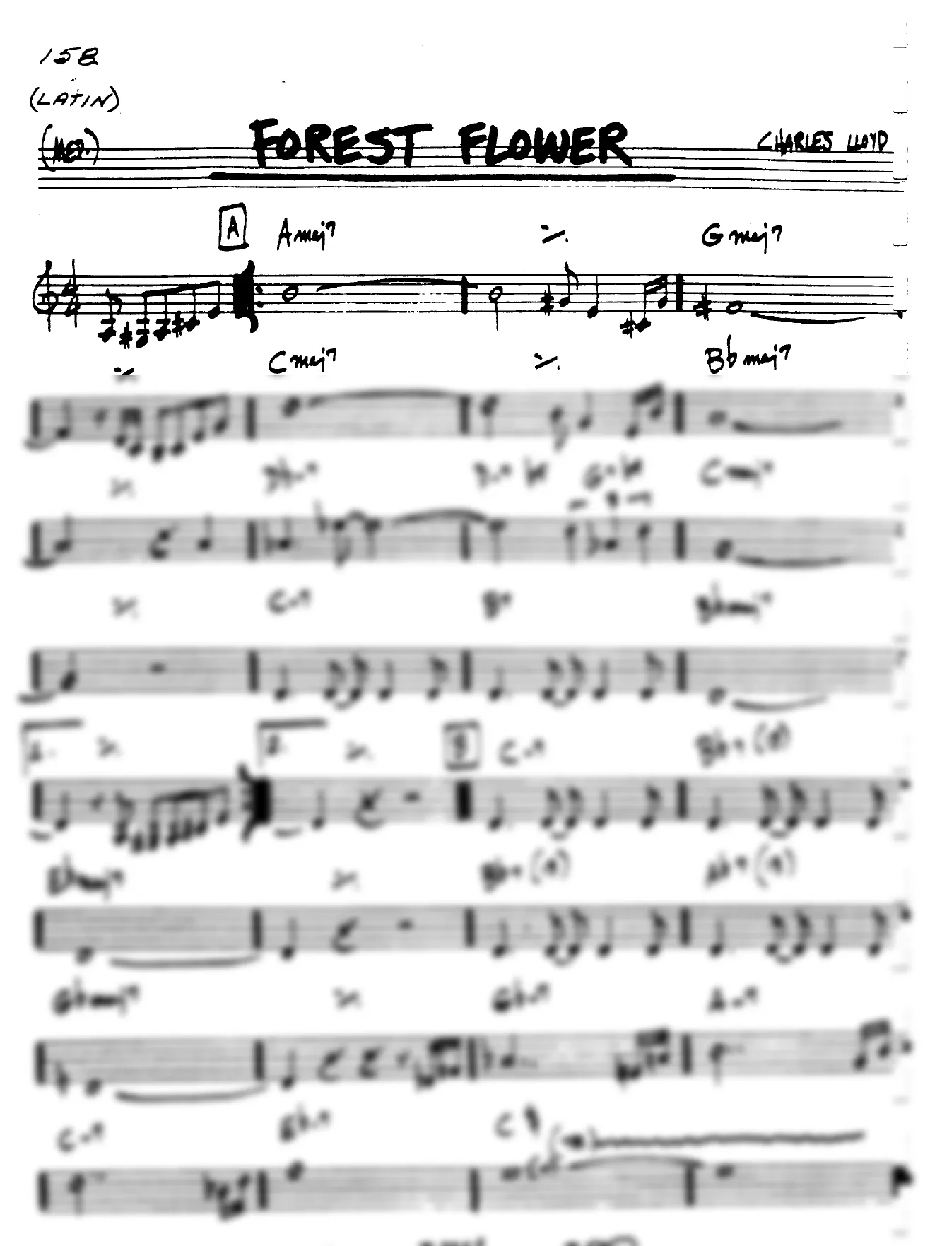 Vista previa de la partitura de Forest Flower para Lead sheet (clave de Do)