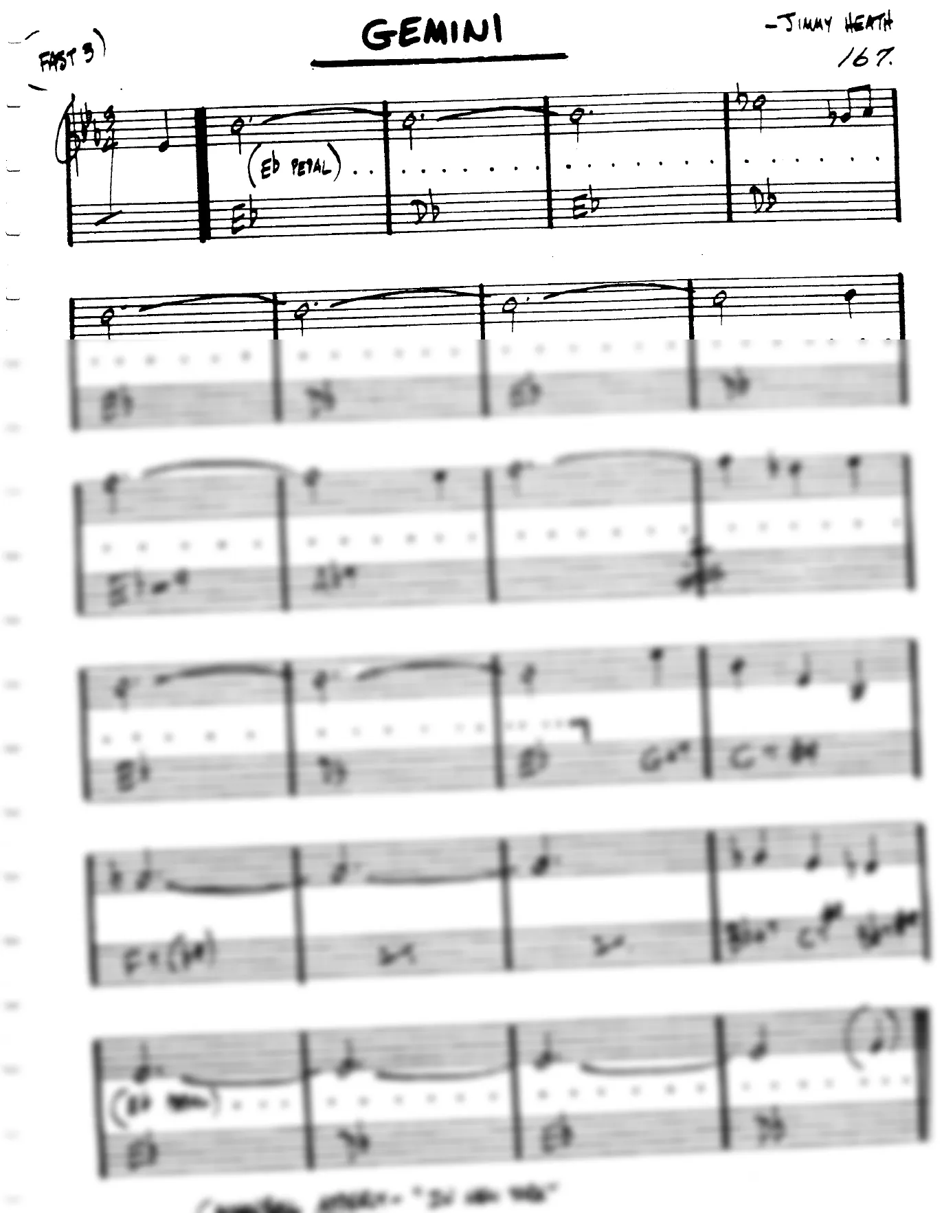 Vista previa de la partitura de Gemini para Lead sheet (clave de Do)