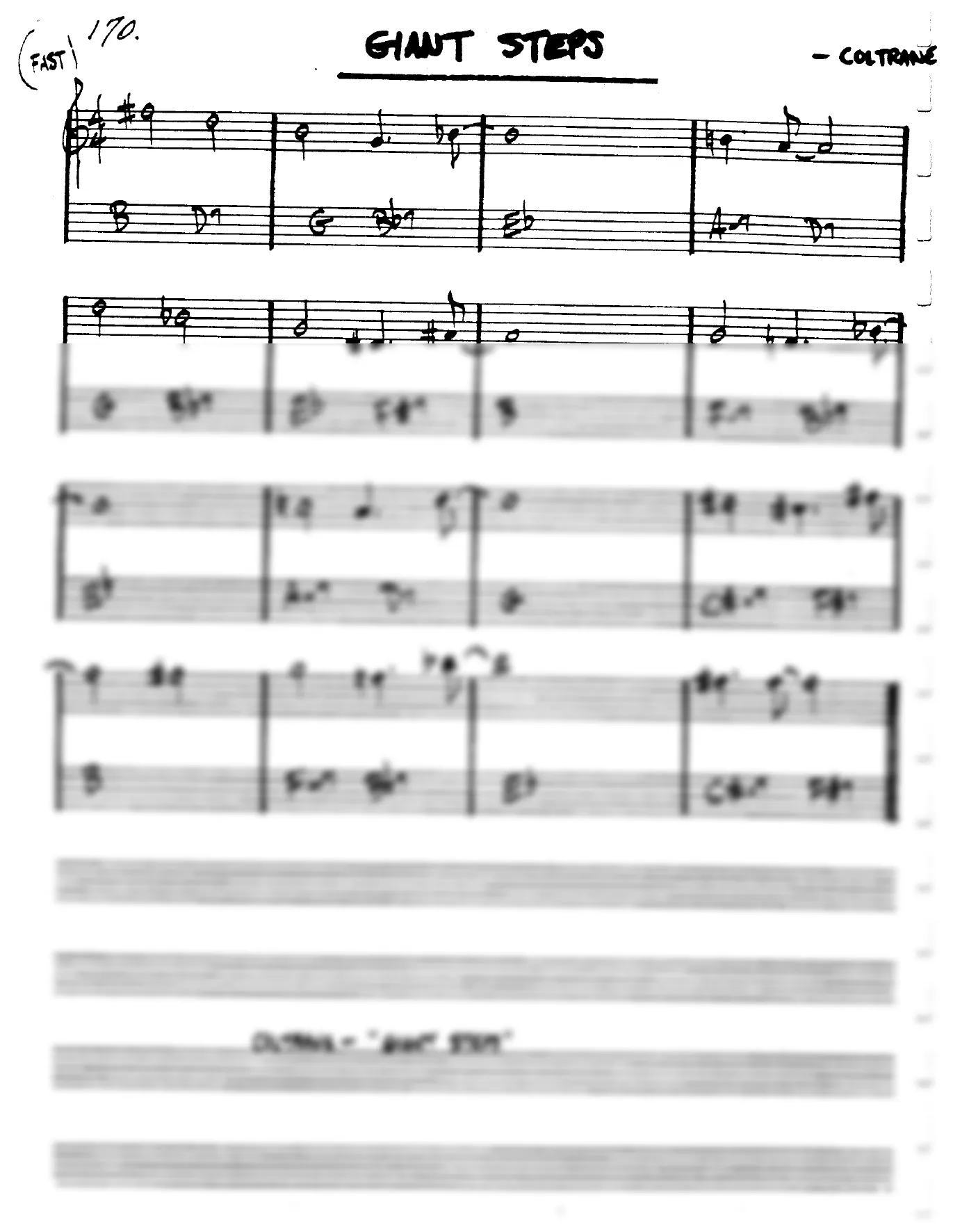 Vista previa de la partitura de Giant Steps para Lead sheet (clave de Do)