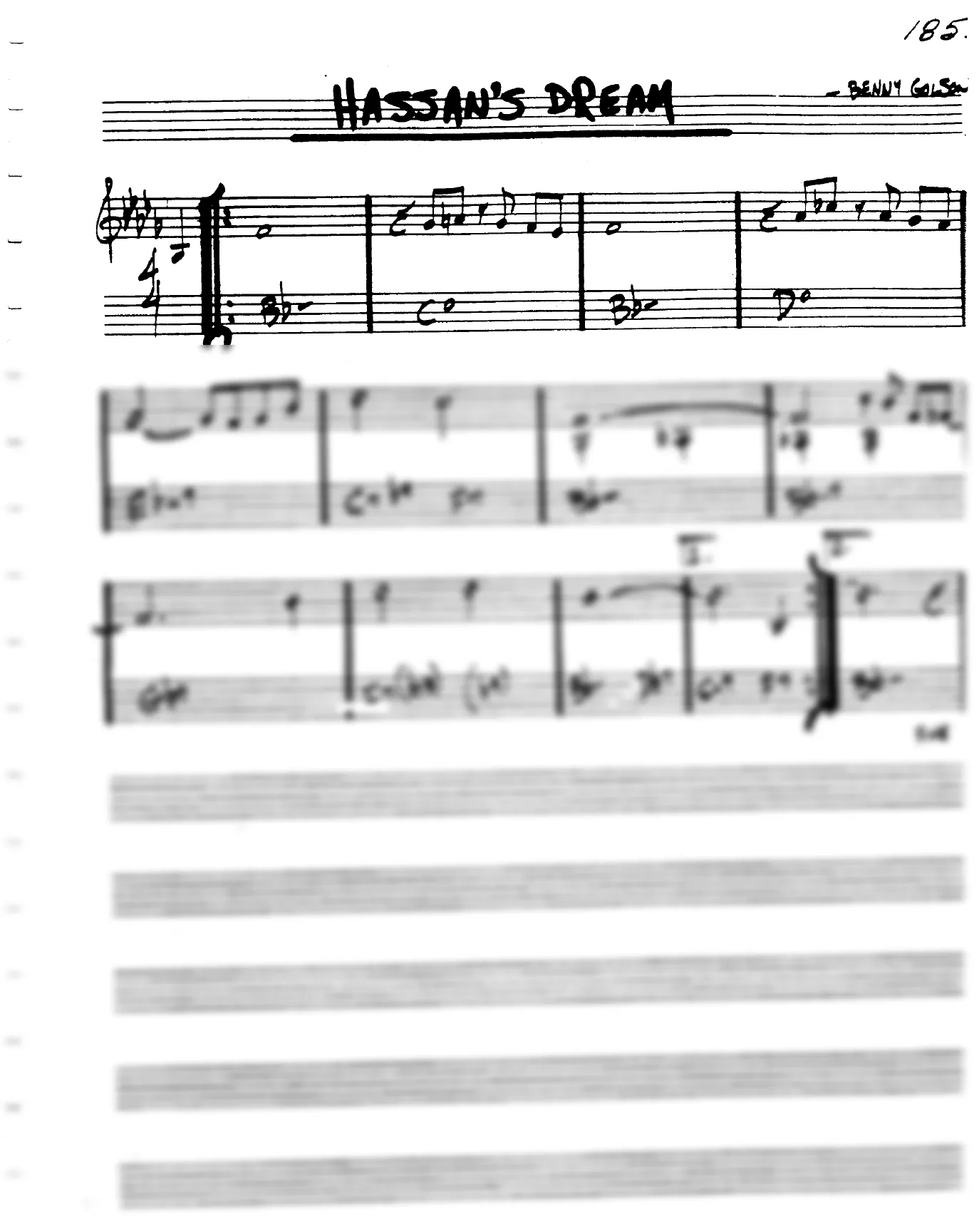 Vista previa de la partitura de Hassan's Dream para Lead sheet (clave de Do)