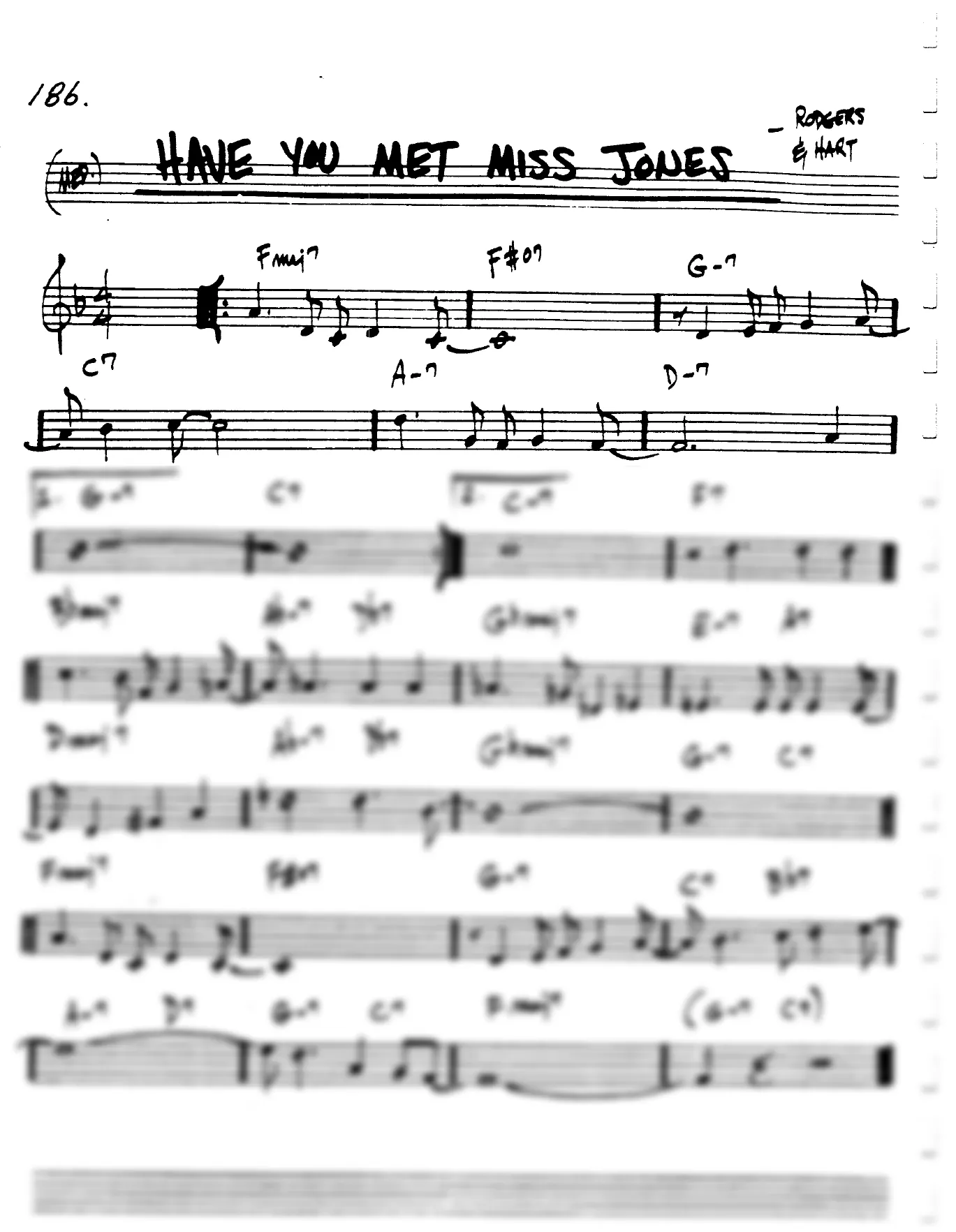 Vista previa de la partitura de Have You Met Miss Jones para Lead sheet (clave de Do)