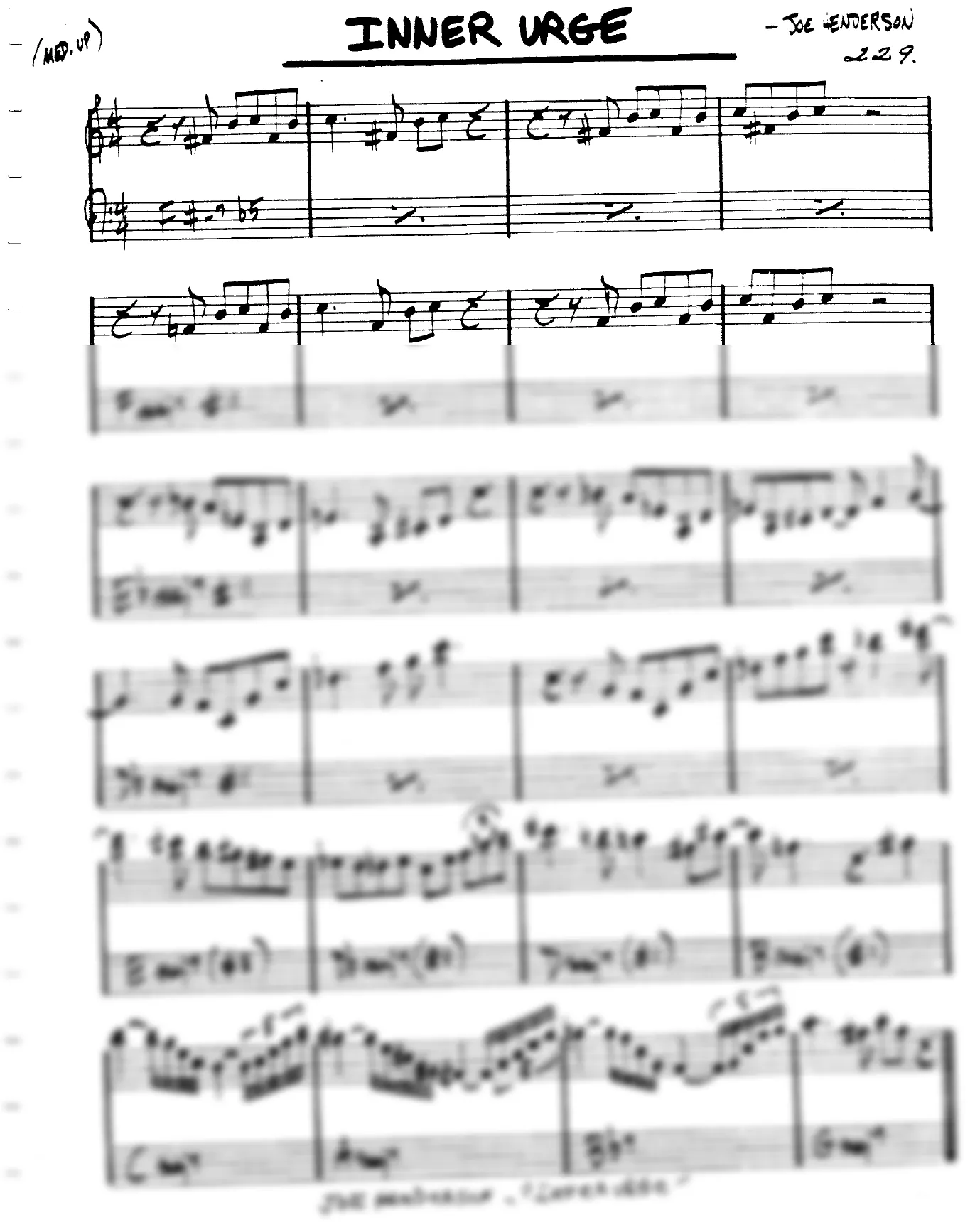 Vista previa de la partitura de Inner Urge para Lead sheet (clave de Do)