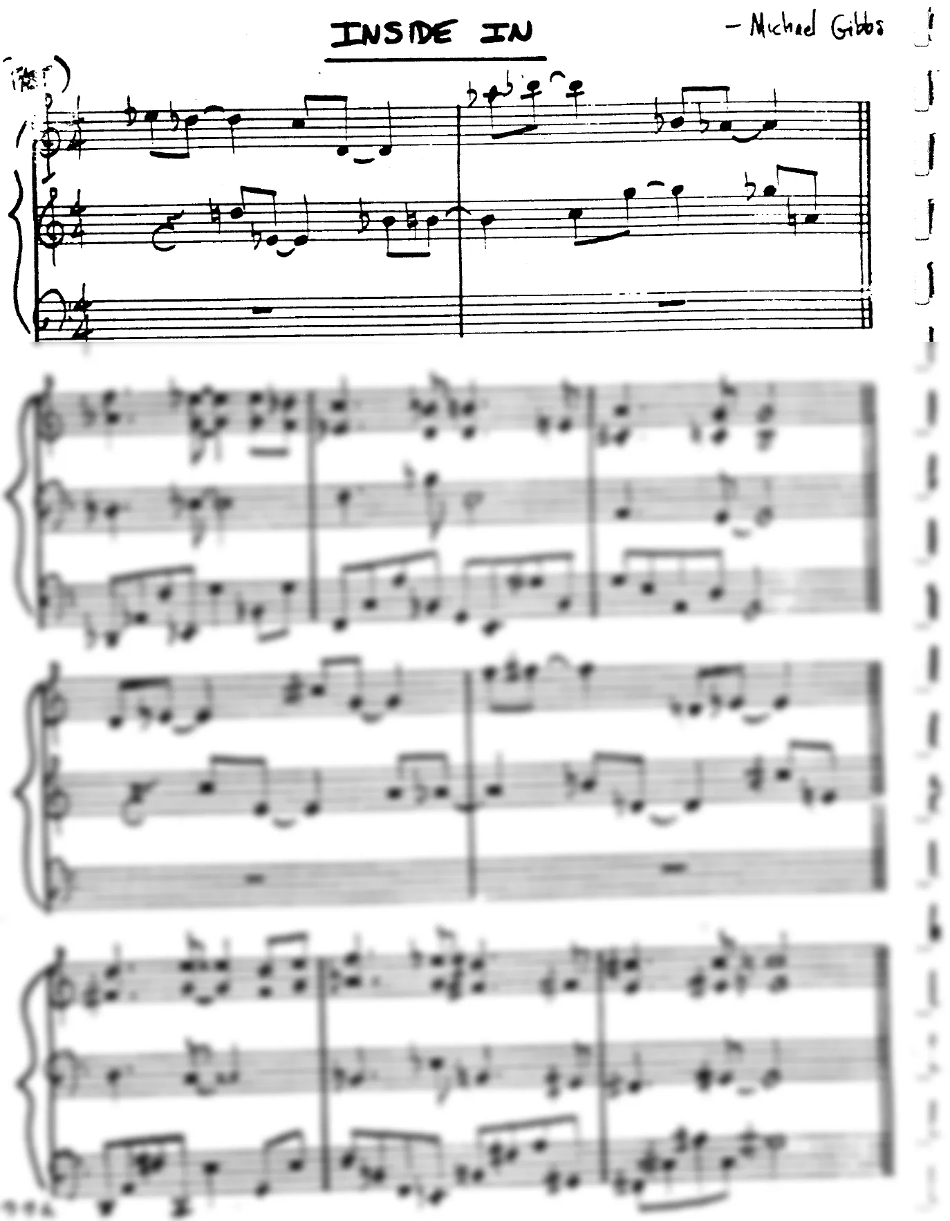 Vista previa de la partitura de Inside In para Lead sheet (clave de Do)