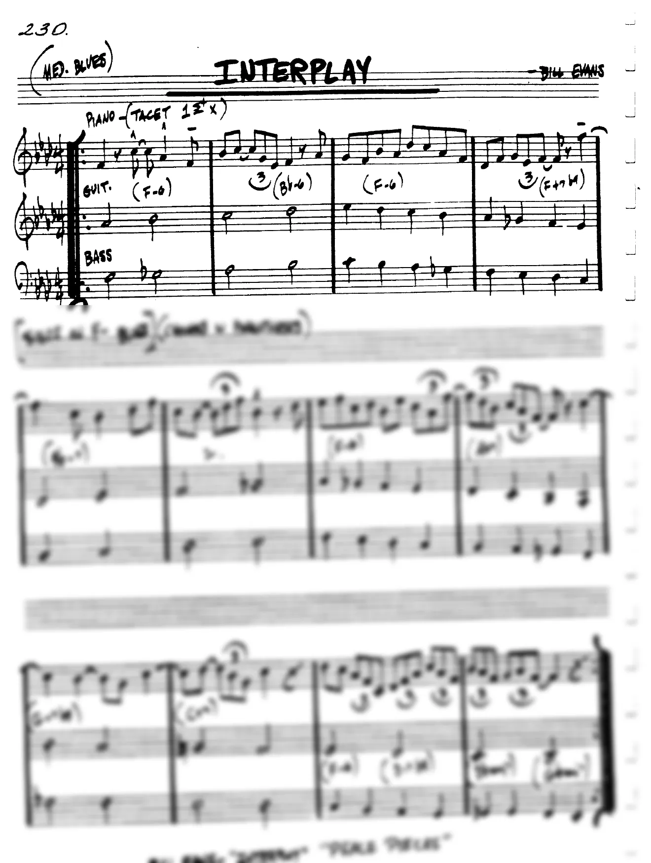Vista previa de la partitura de Interplay para Lead sheet (clave de Do)