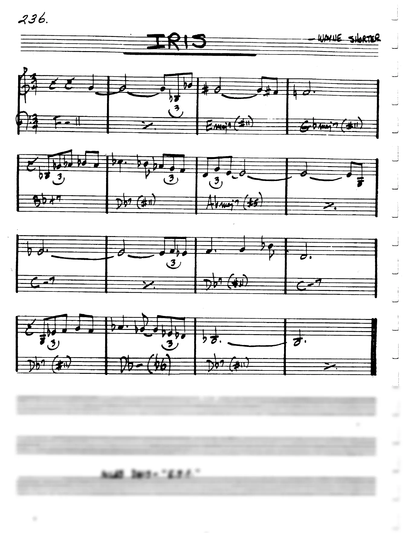 Vista previa de la partitura de Iris para Lead sheet (clave de Do)