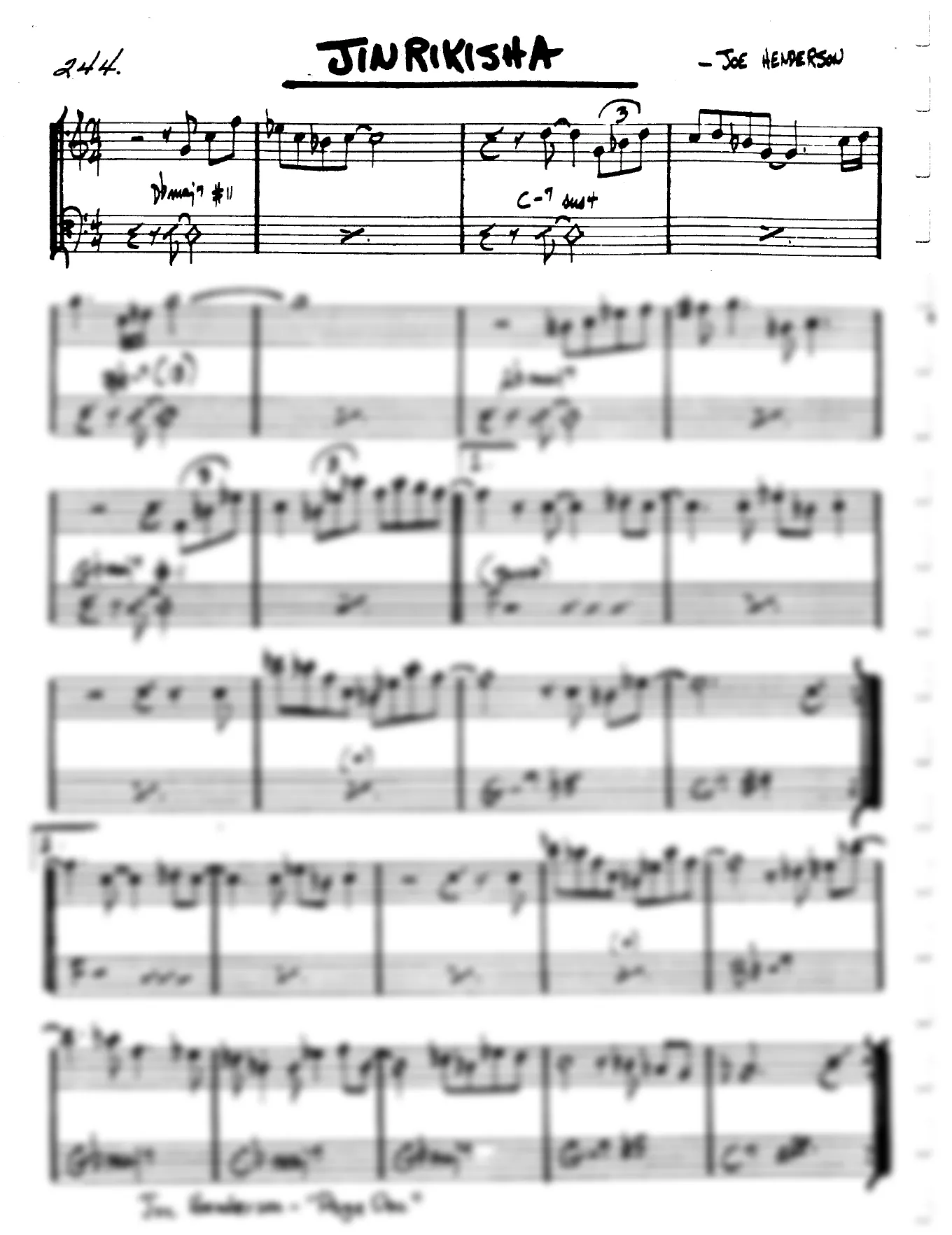 Vista previa de la partitura de Jinrikisha para Lead sheet (clave de Do)