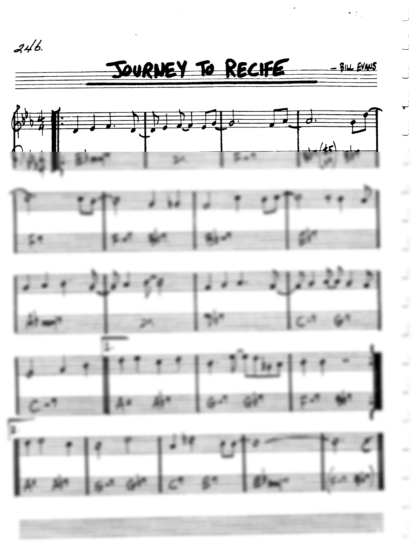 Vista previa de la partitura de Journey To Recife para Lead sheet (clave de Do)